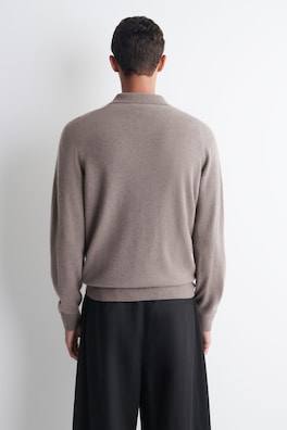 PURE CASHMERE POLO SWEATER — WASHED LILAC 5