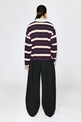 STRIPED COTTON RUGBY SHIRT — NAVY / RED / STRIPED 5