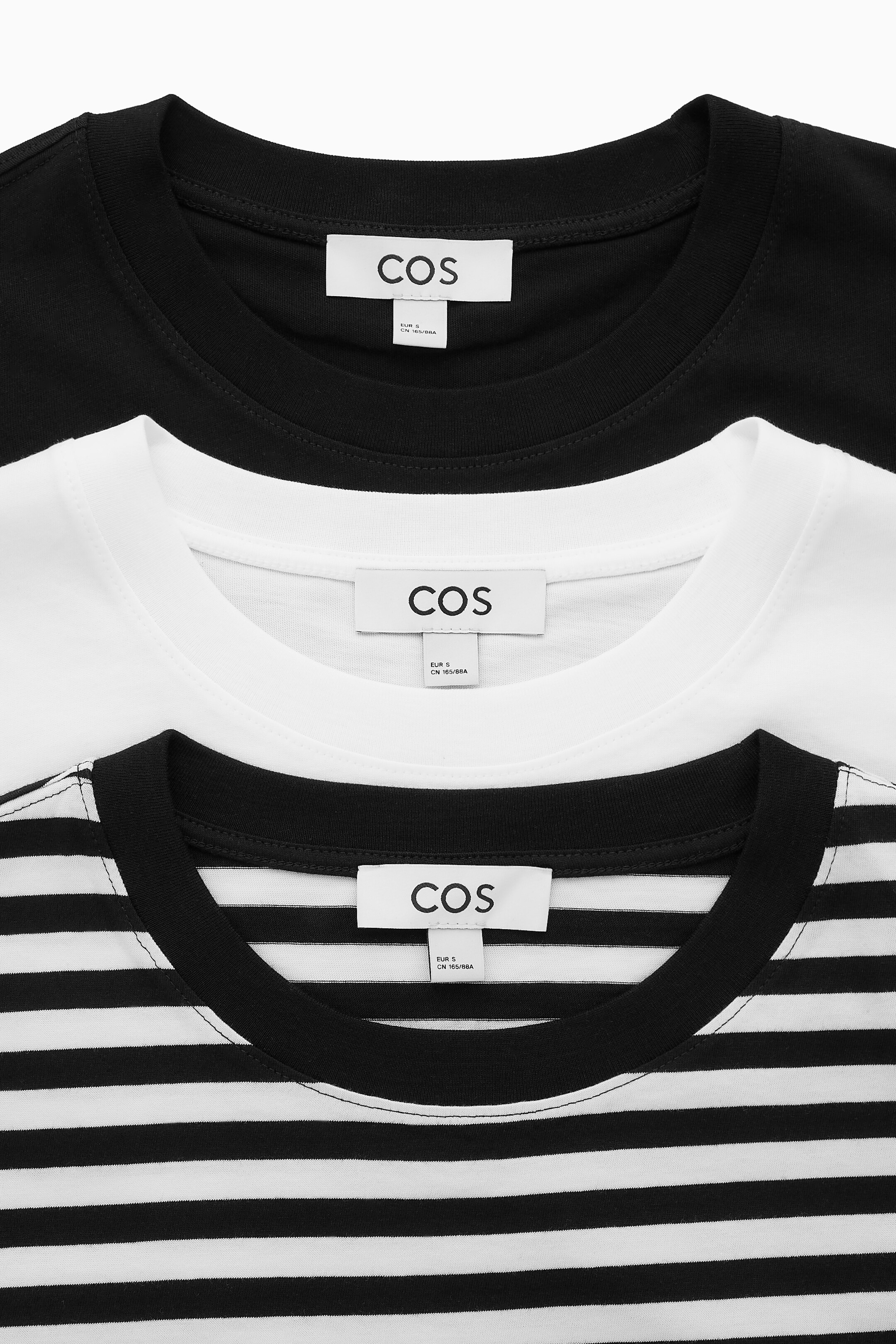 Agrandir l'image: LOT DE TROIS T-SHIRTS REGULAR 24/7 - NOIR / BLANC / RAYÉ - FEMME | H&M CH 5