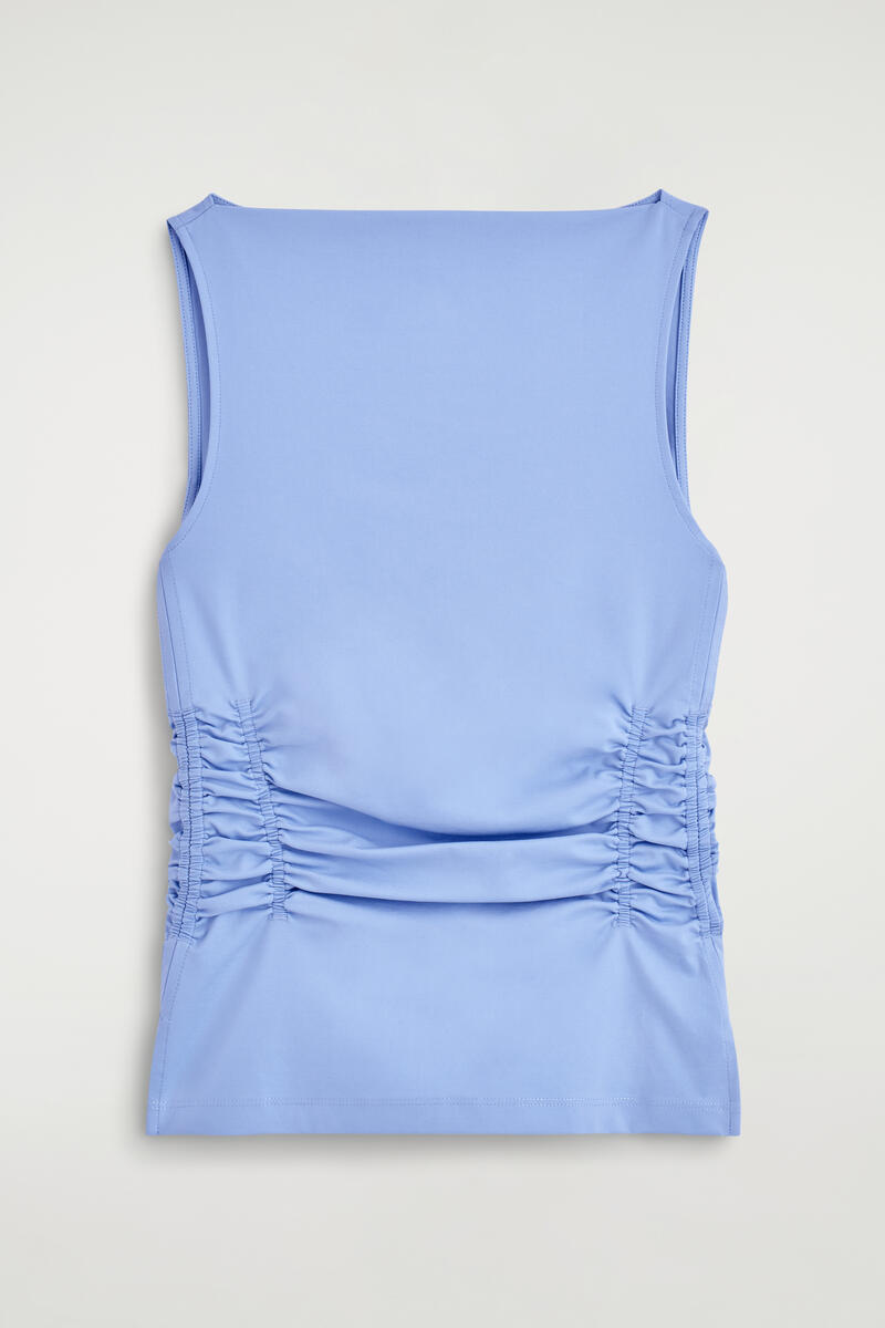 Ruched-Waist Cotton-Jersey Tank Top