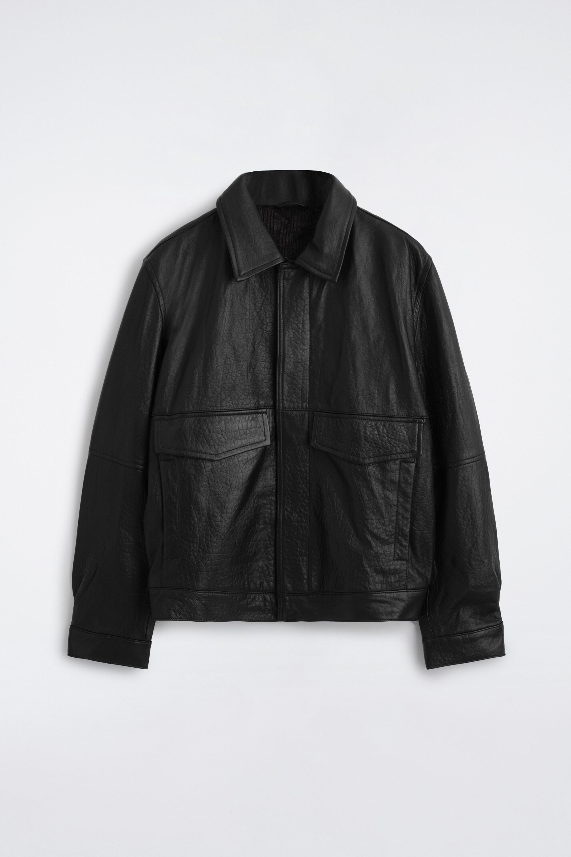 LEATHER FLIGHT JACKET - BLACK | COS US