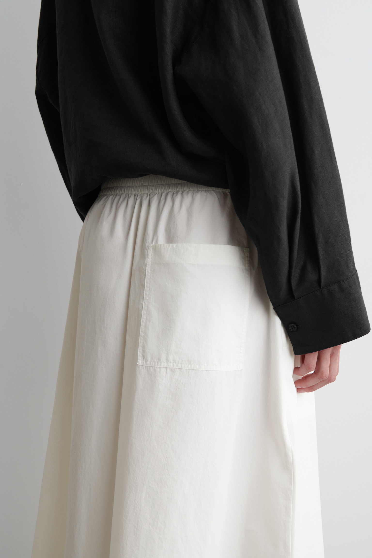 PANTALÓN PALAZZO MAXIVOLUMEN - BLANCO/VERDE CLARO - 4
