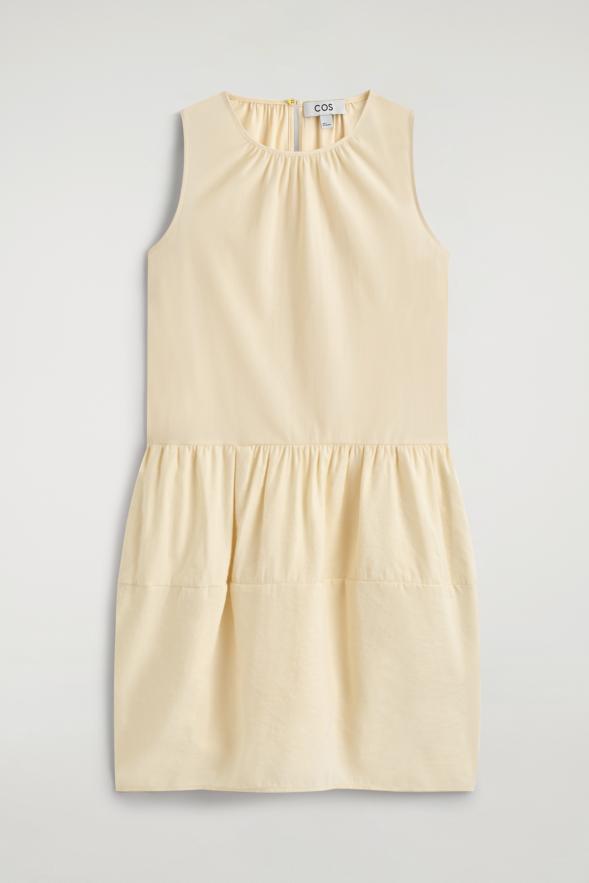 Mini-jurk met inzetstukken - Botergeel/MARINEBLAUW
