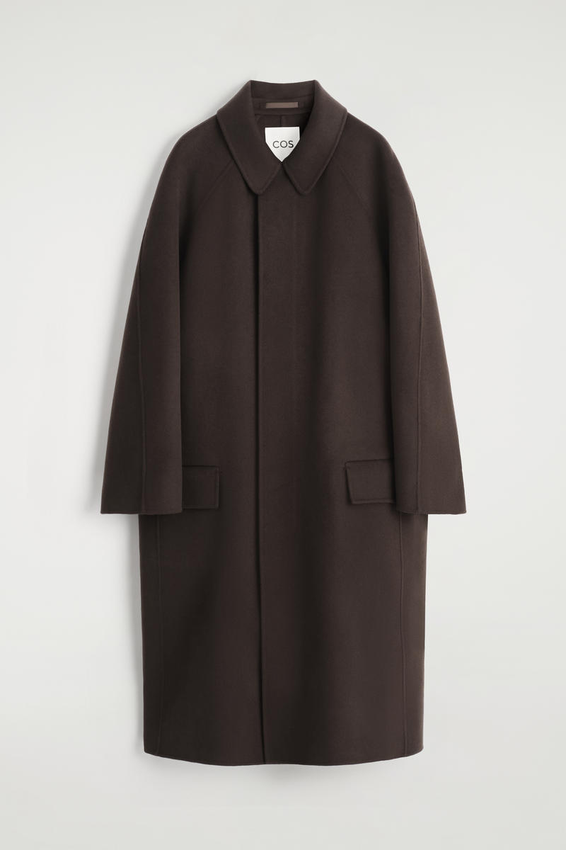 Cos Double-faced Wool Car Coat In Brown
