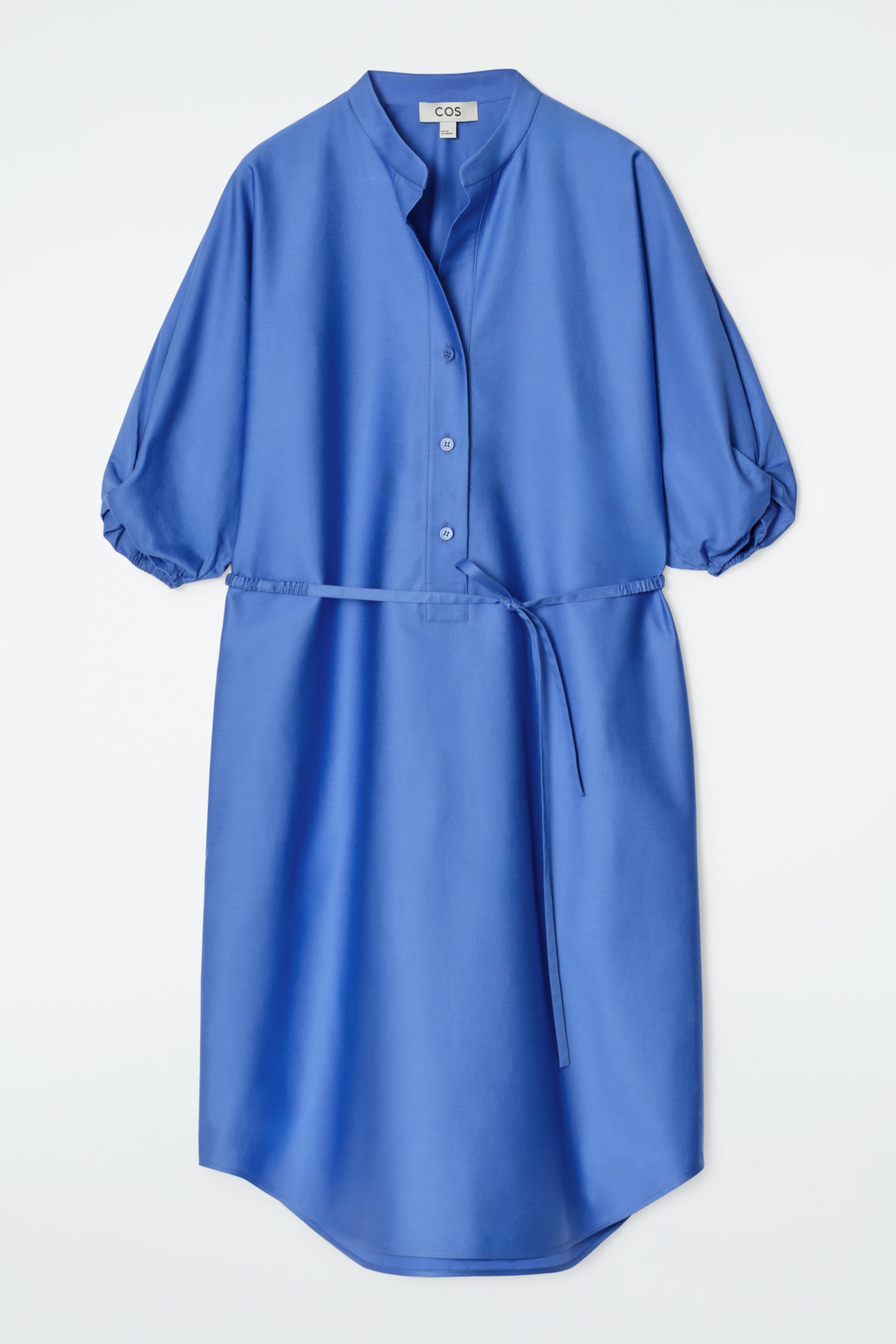 BELTED MIDI SHIRT DRESS