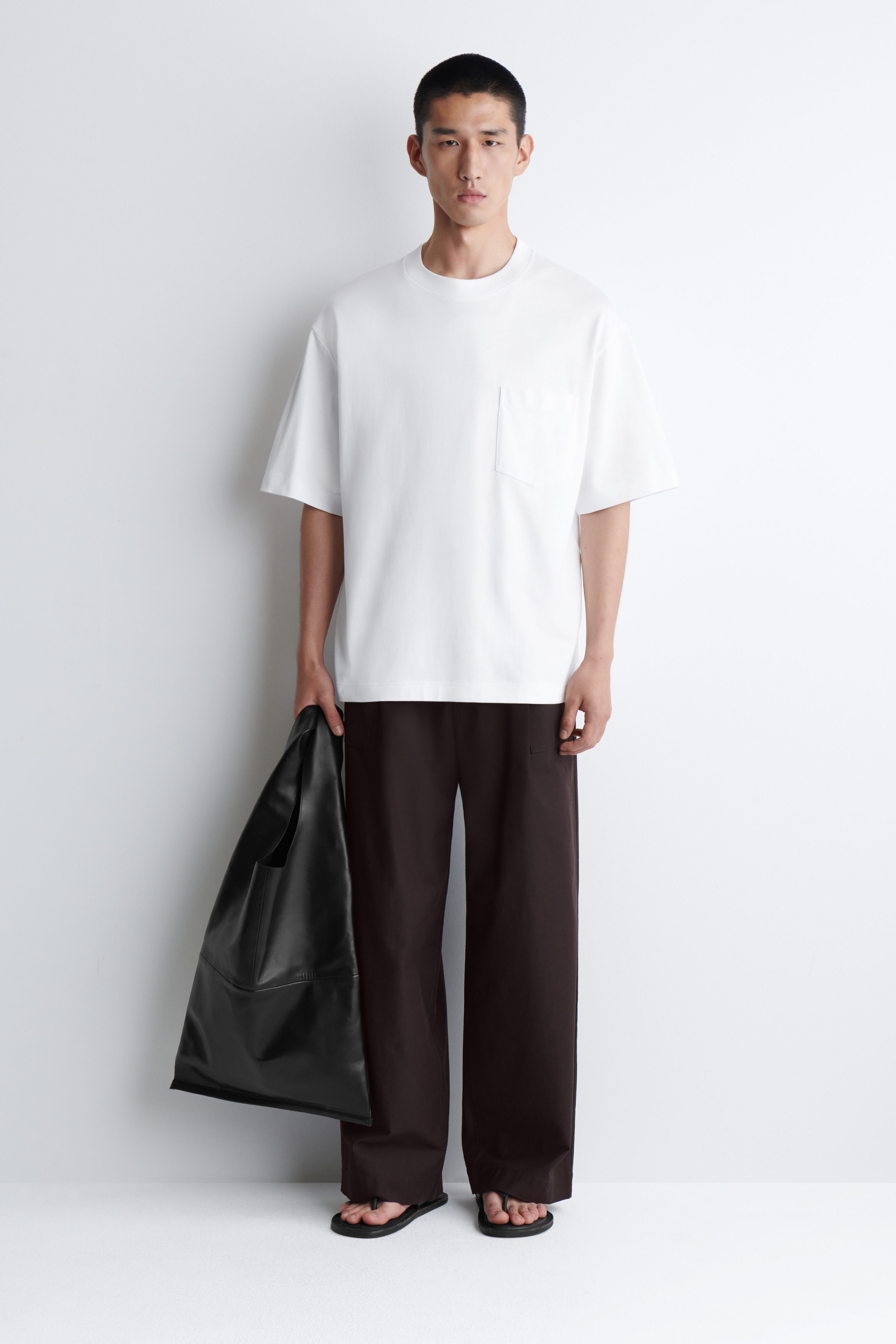 OVERSIZED HEAVYWEIGHT COTTON T-SHIRT - WHITE | COS