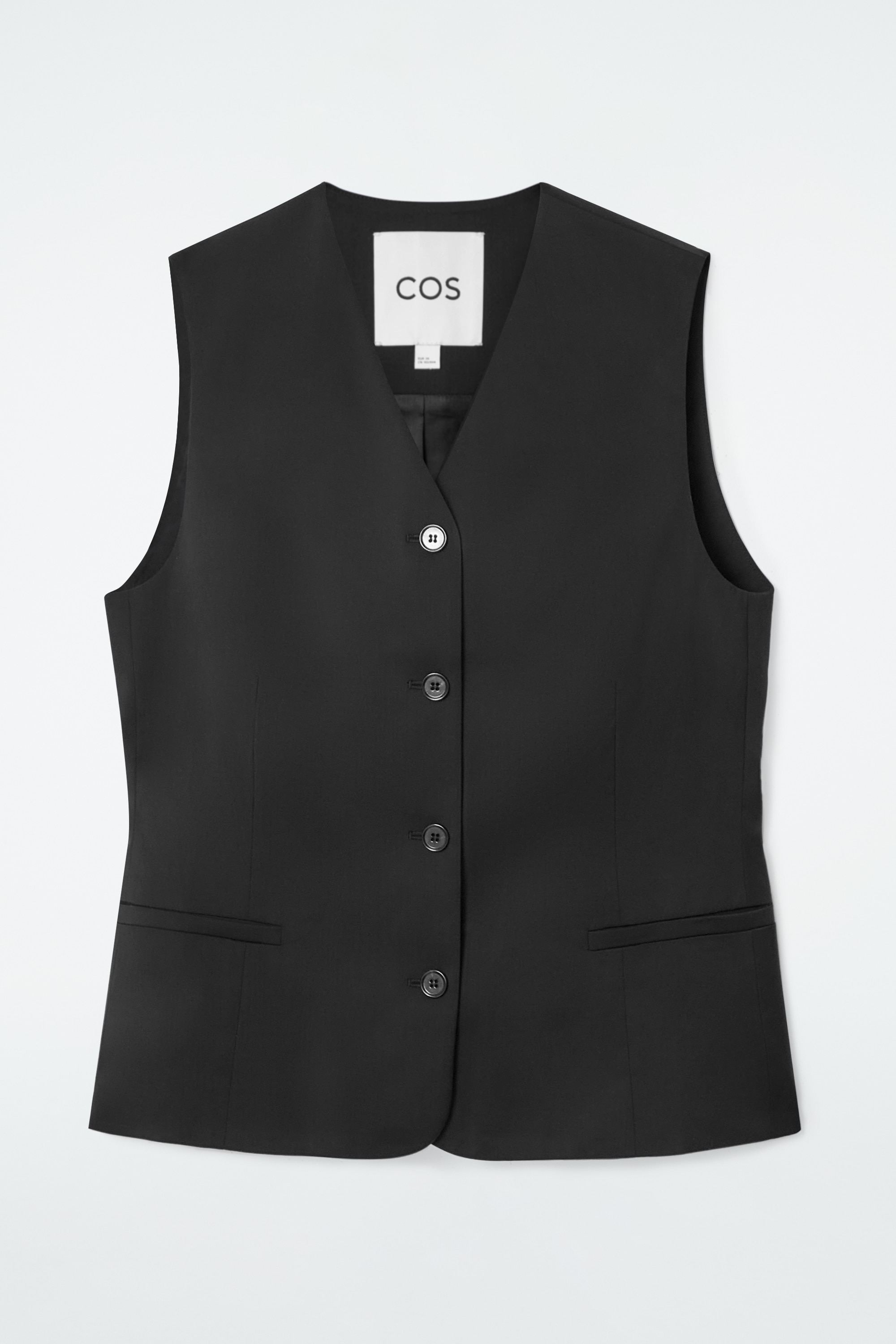 TAILORED WOOL WAISTCOAT - BLACK