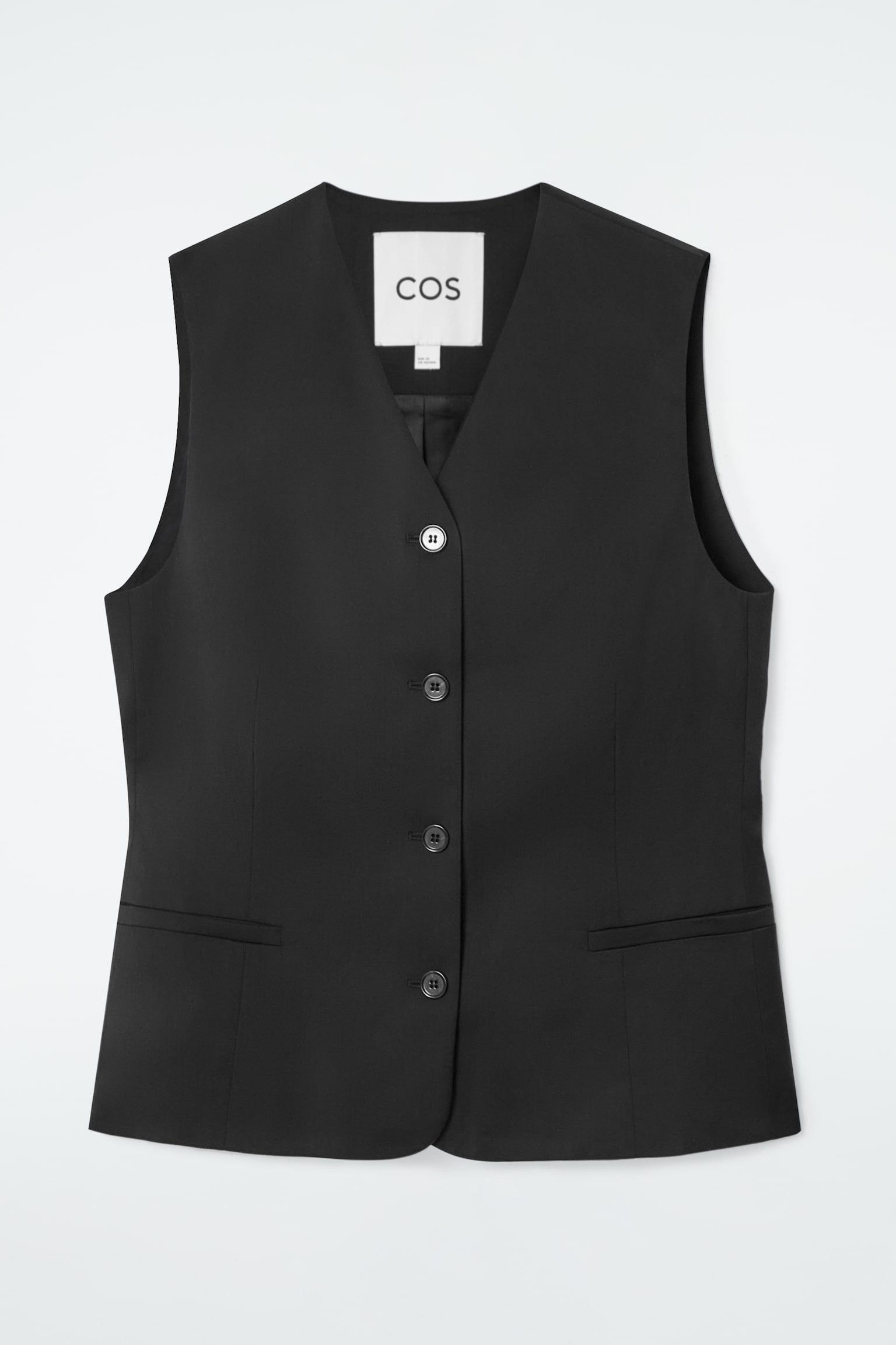 TAILORED WOOL WAISTCOAT - BLACK - 2