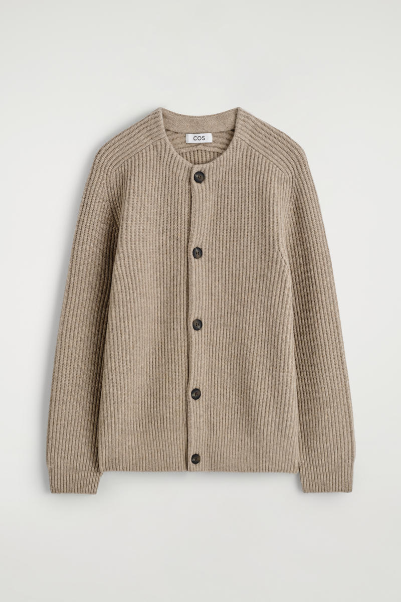 Cos Ribbed Wool Crew-neck Sweater In Neutral
