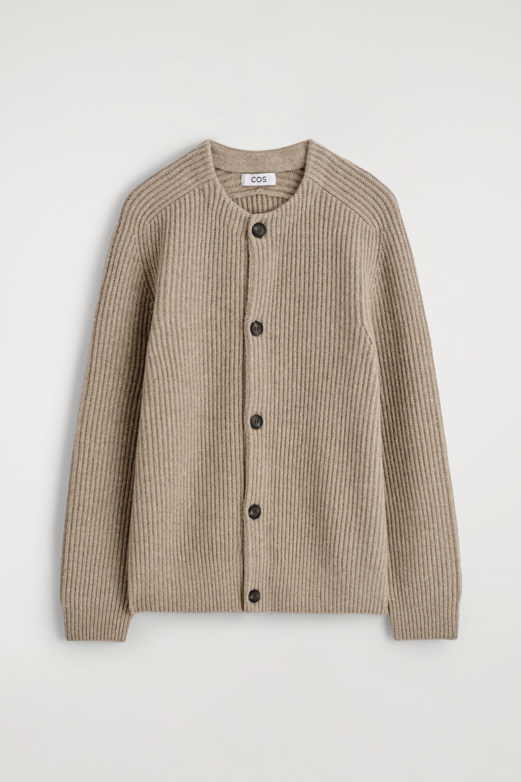 CARDIGAN GIROCOLLO IN LANA A COSTE
