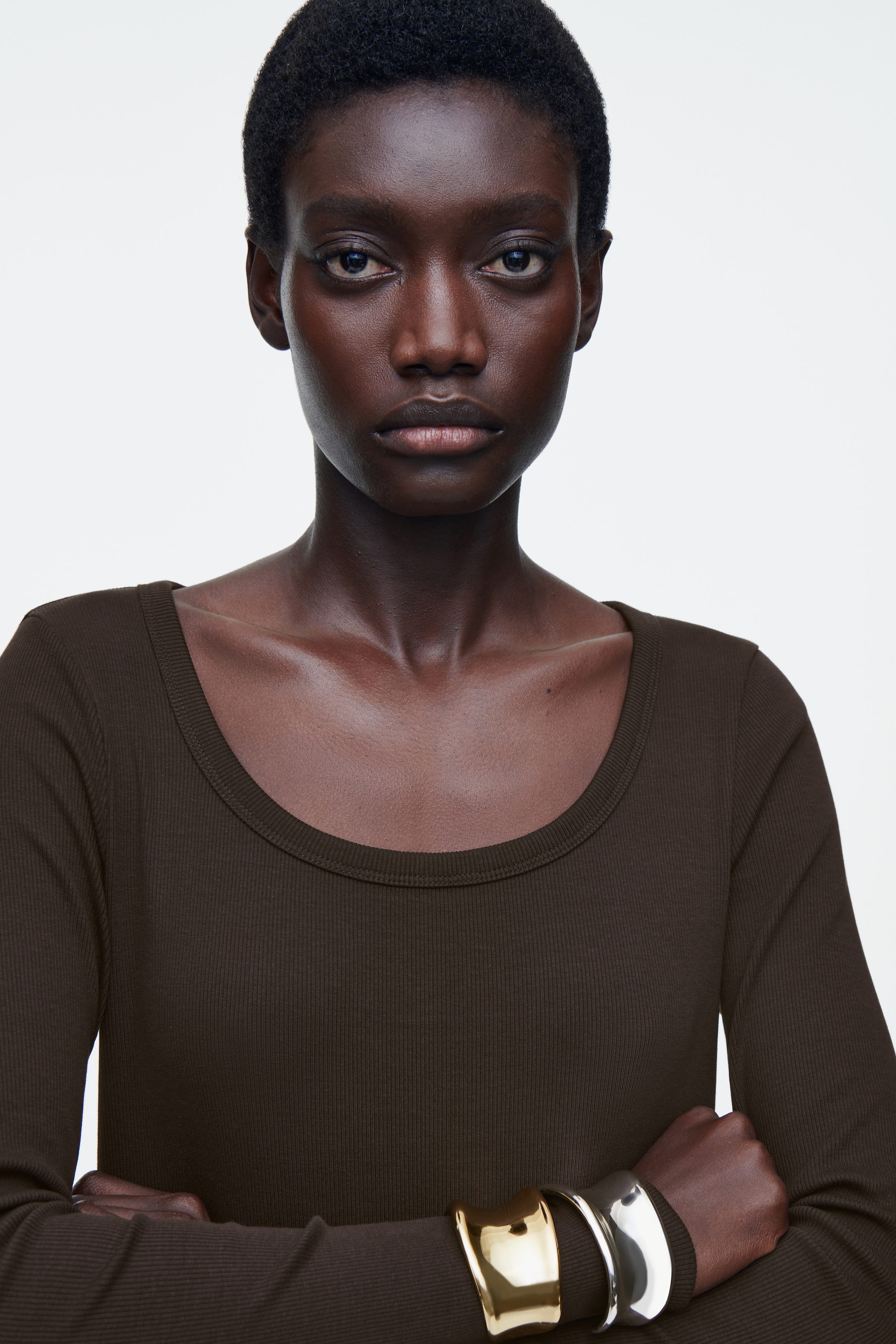 SLIM RIBBED-JERSEY MIDI DRESS