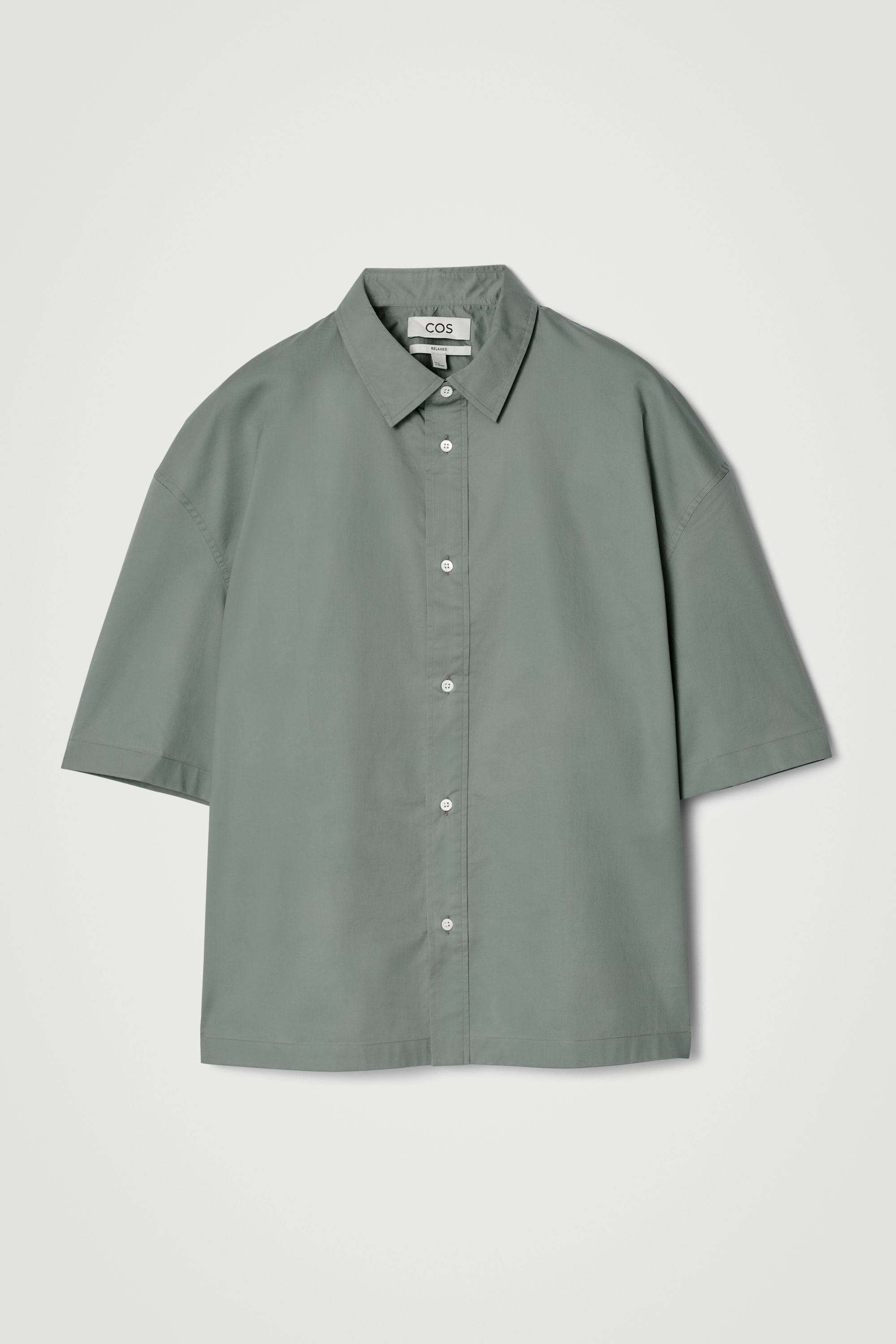 【KOOLOSET】Boxy Stripe Collar Short Sleeve Tee Short Sleeve Crew Neck Stripe T-shirt - Navy [A28_5NLWTB