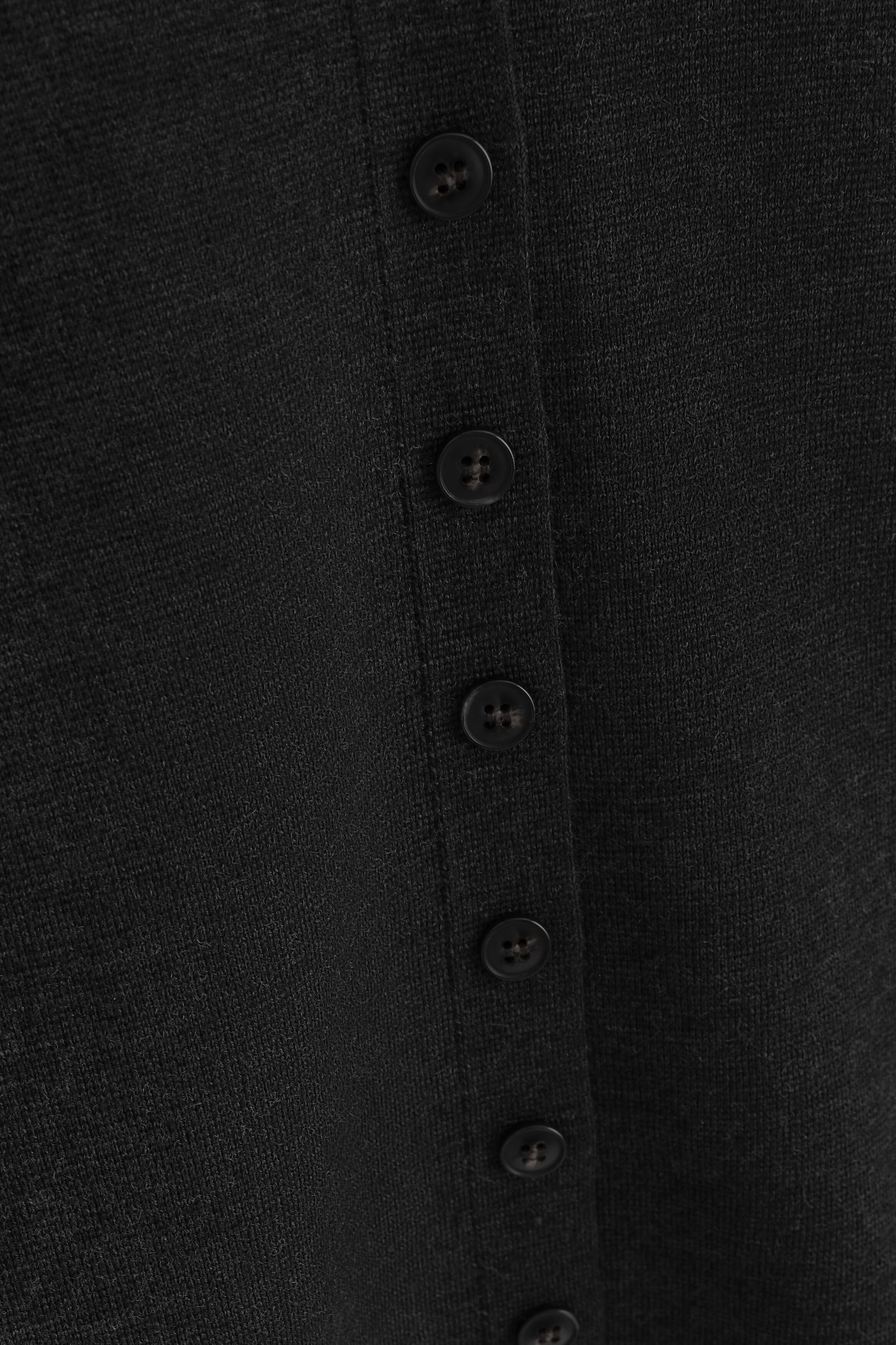 MERINO WOOL-BLEND CARDIGAN — BLACK