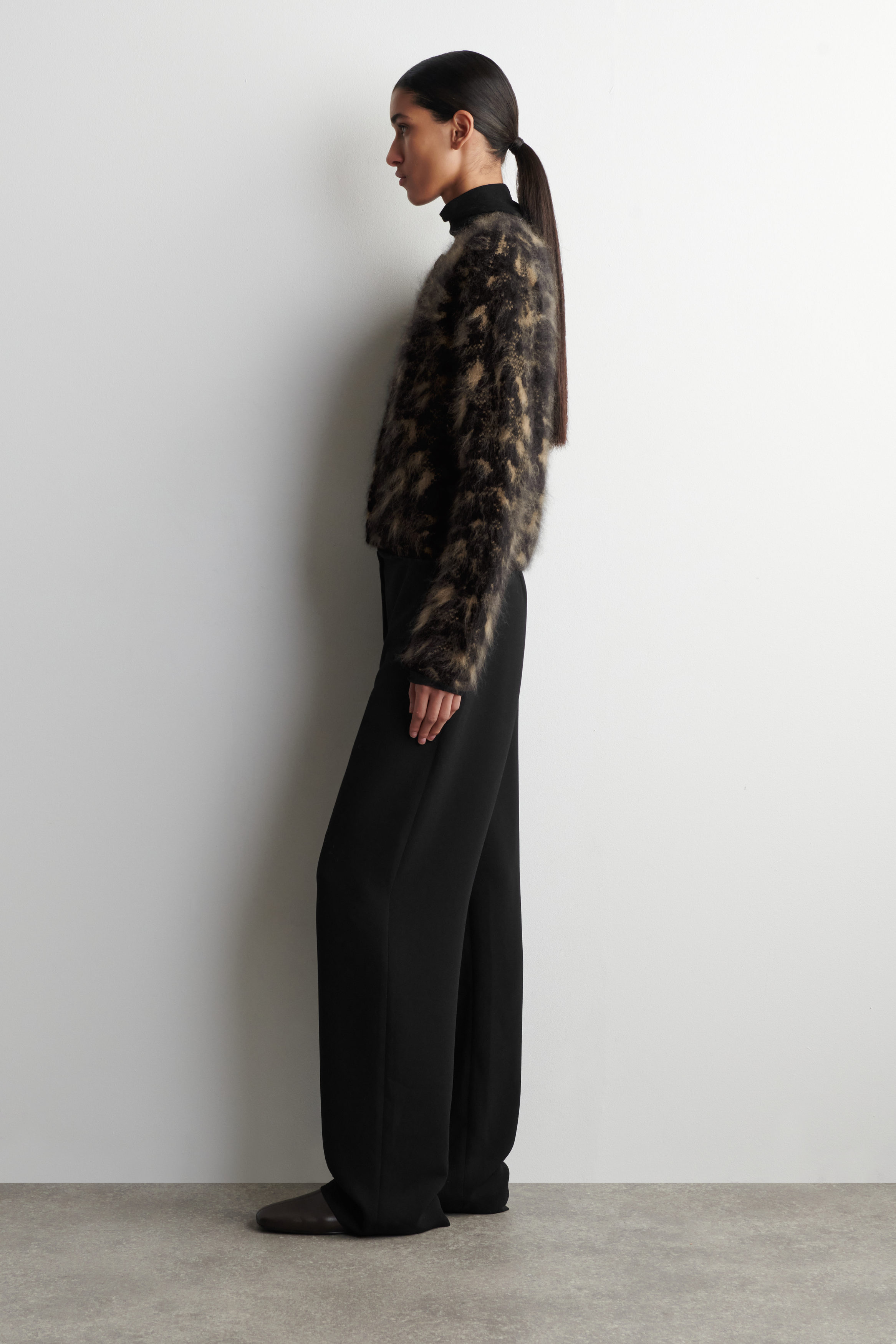 ANIMAL-JACQUARD MERINO WOOL CARDIGAN - BLACK / BROWN | COS US