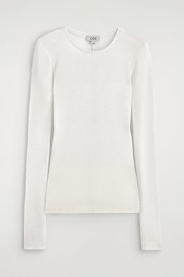 SLIM MERINO WOOL TOP — CREAM 9