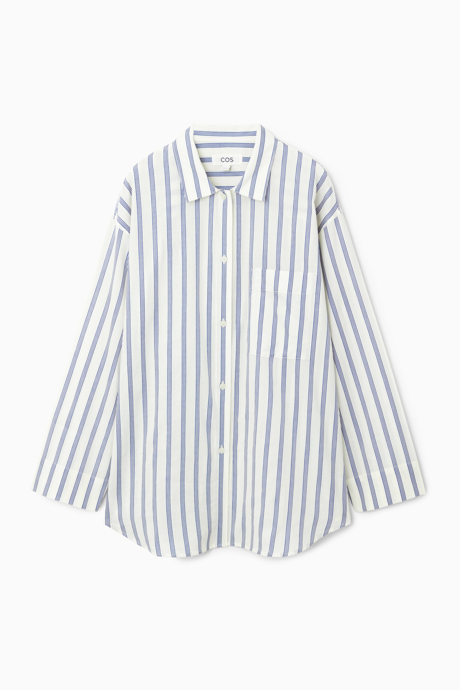 STRIPED PYJAMA SHIRT - WHITE / BLUE / STRIPED