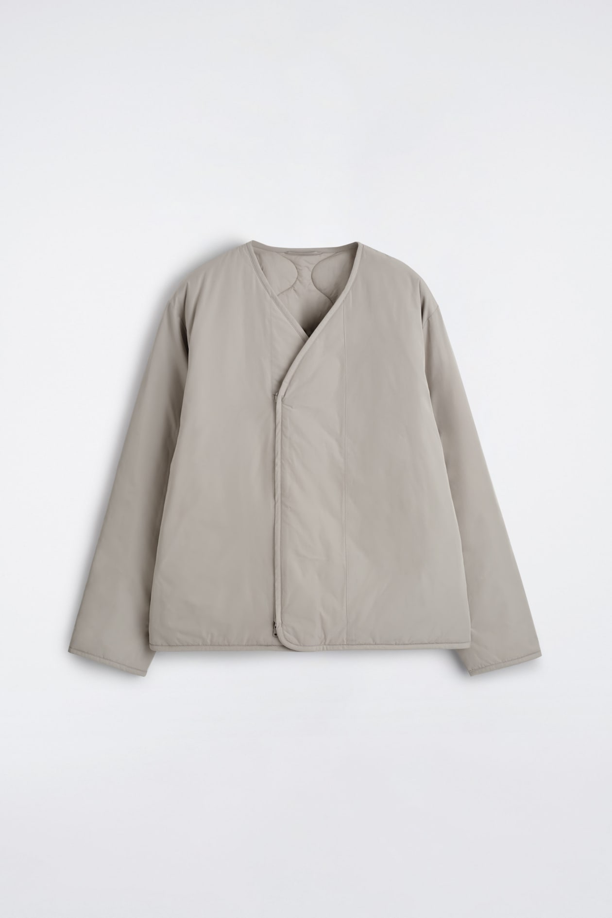REVERSIBLE QUILTED JACKET — LIGHT GREY