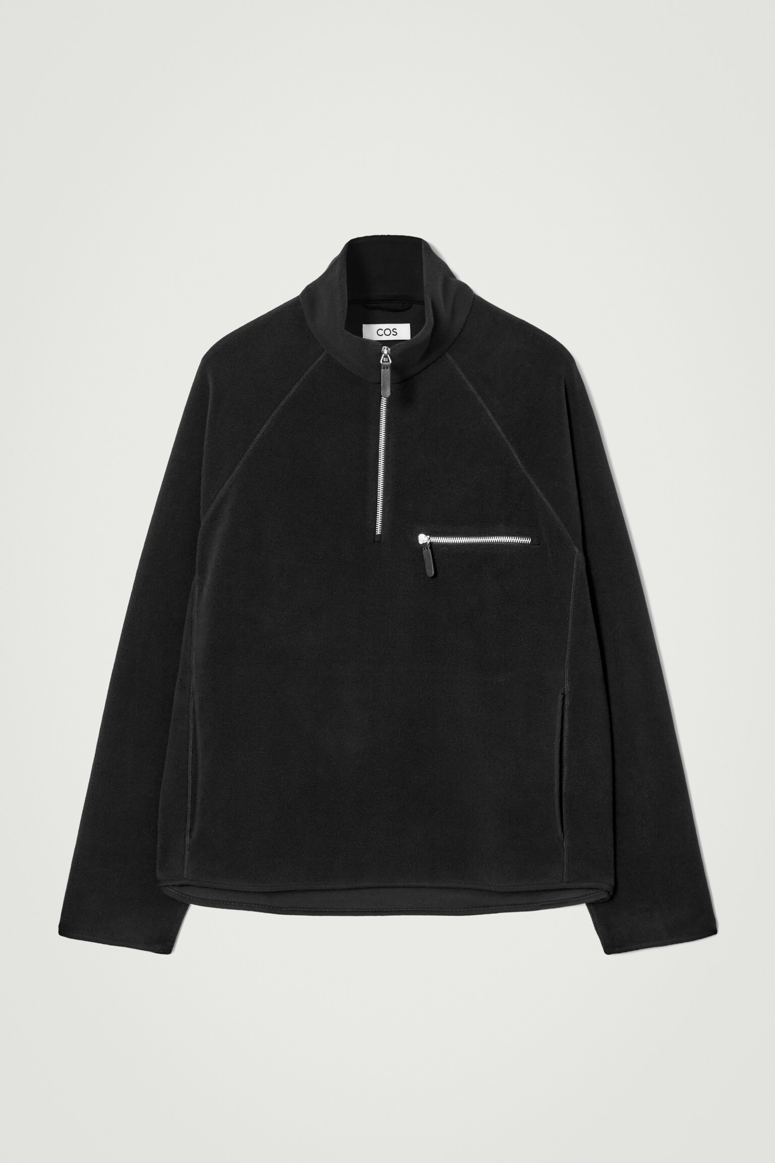 HALF-ZIP POLAR FLEECE JUMPER - BLACK - 1