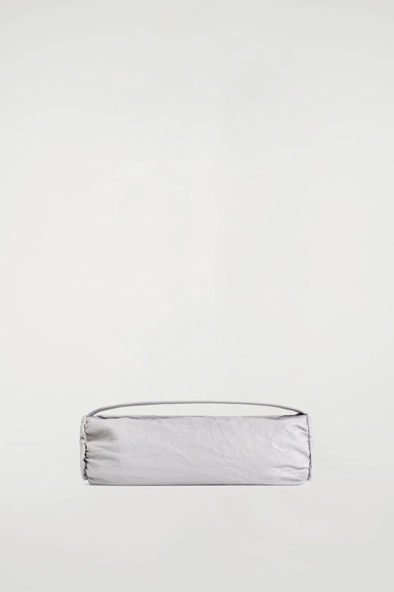 Mini Cylinder Clutch Bag - Textured-Leather