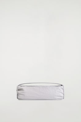 MINI CYLINDER CLUTCH BAG - TEXTURED-LEATHER — DOVE GREY 5