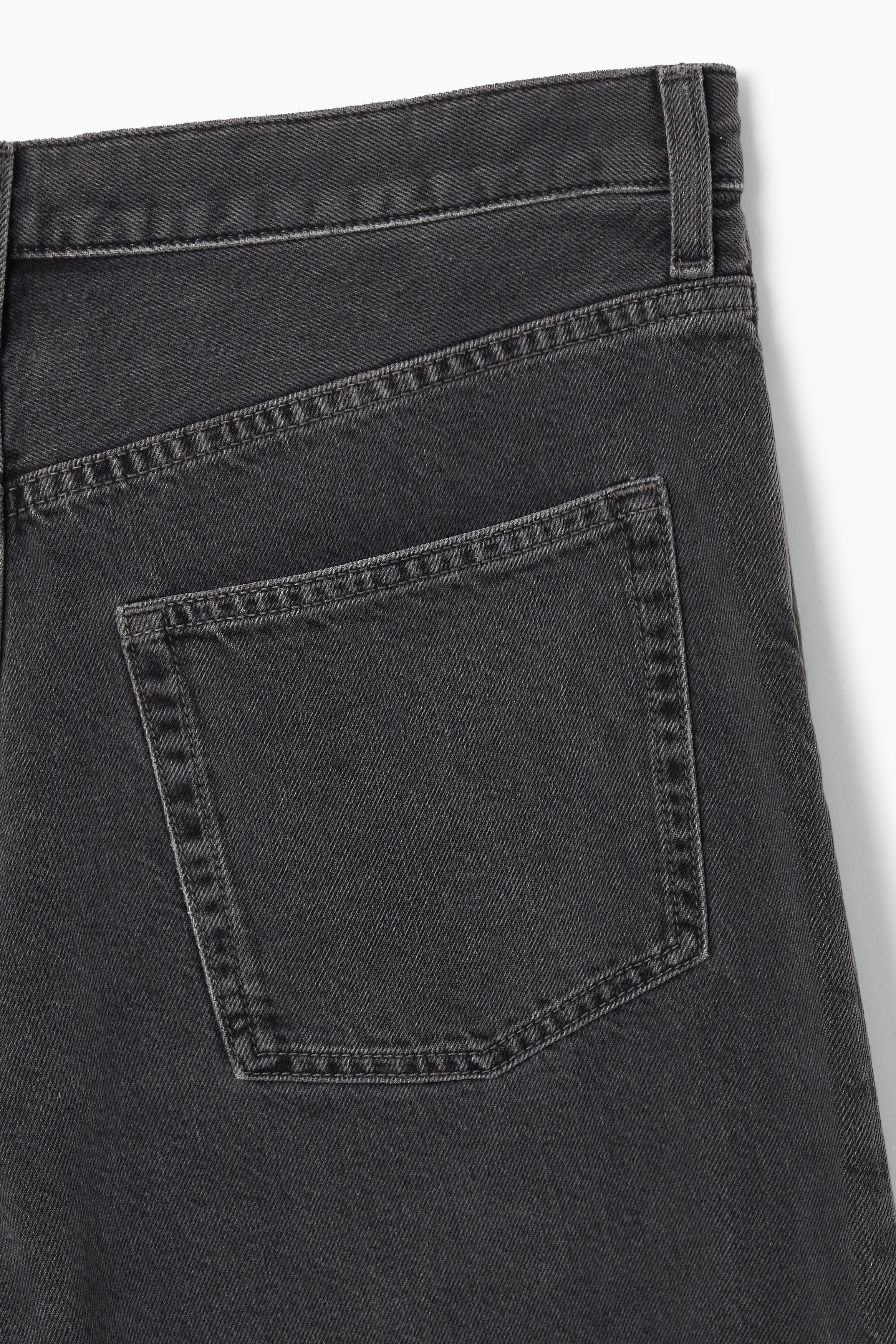 WIDE-LEG DRAWSTRING DENIM TROUSERS - BLACK | COS