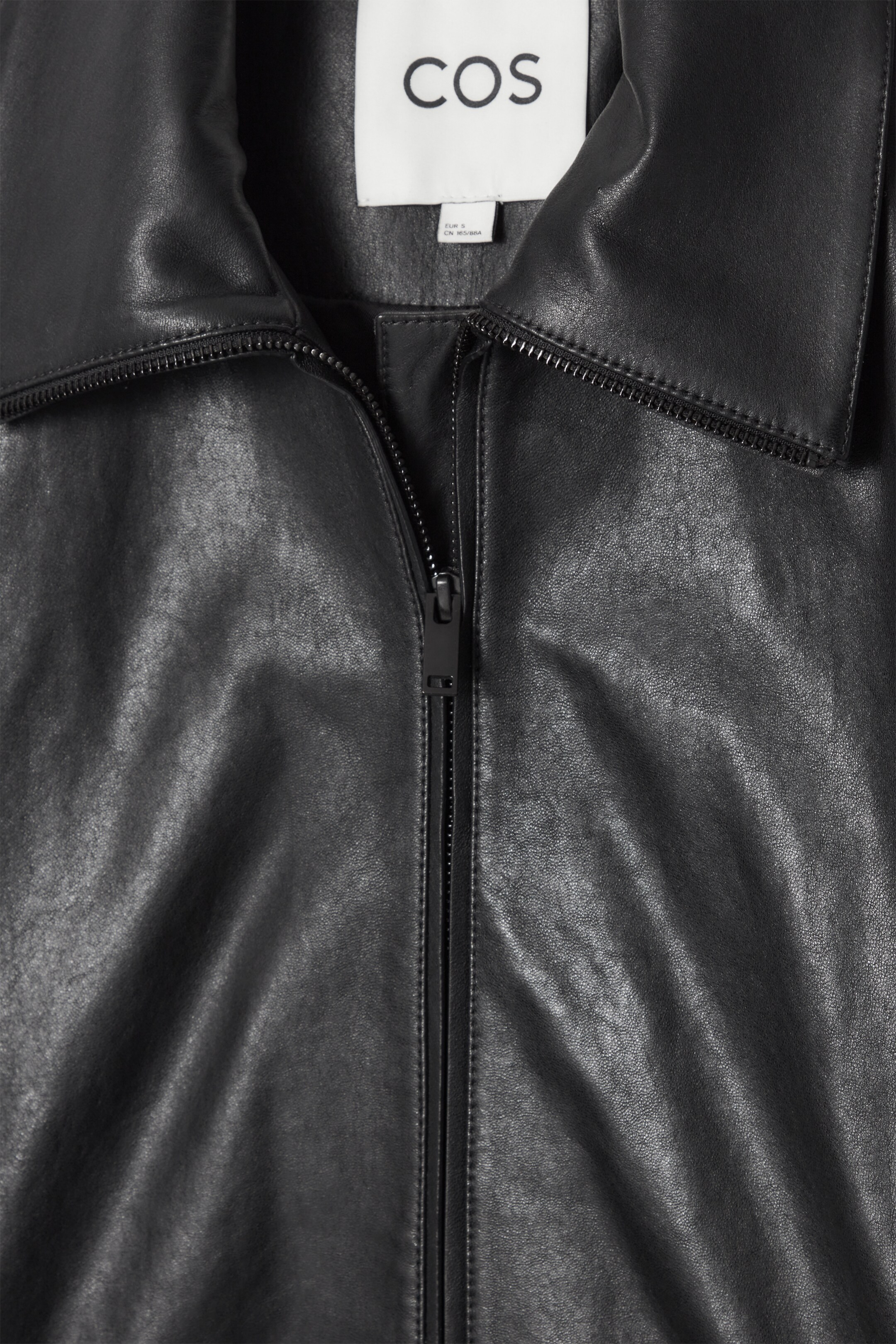 Ingrandisci l'immagine: WAISTED LEATHER TRUCKER JACKET - BLACK - DONNA | H&M CH 4