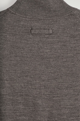 MERINO WOOL ROLL-NECK VEST — STONE MÉLANGE 1