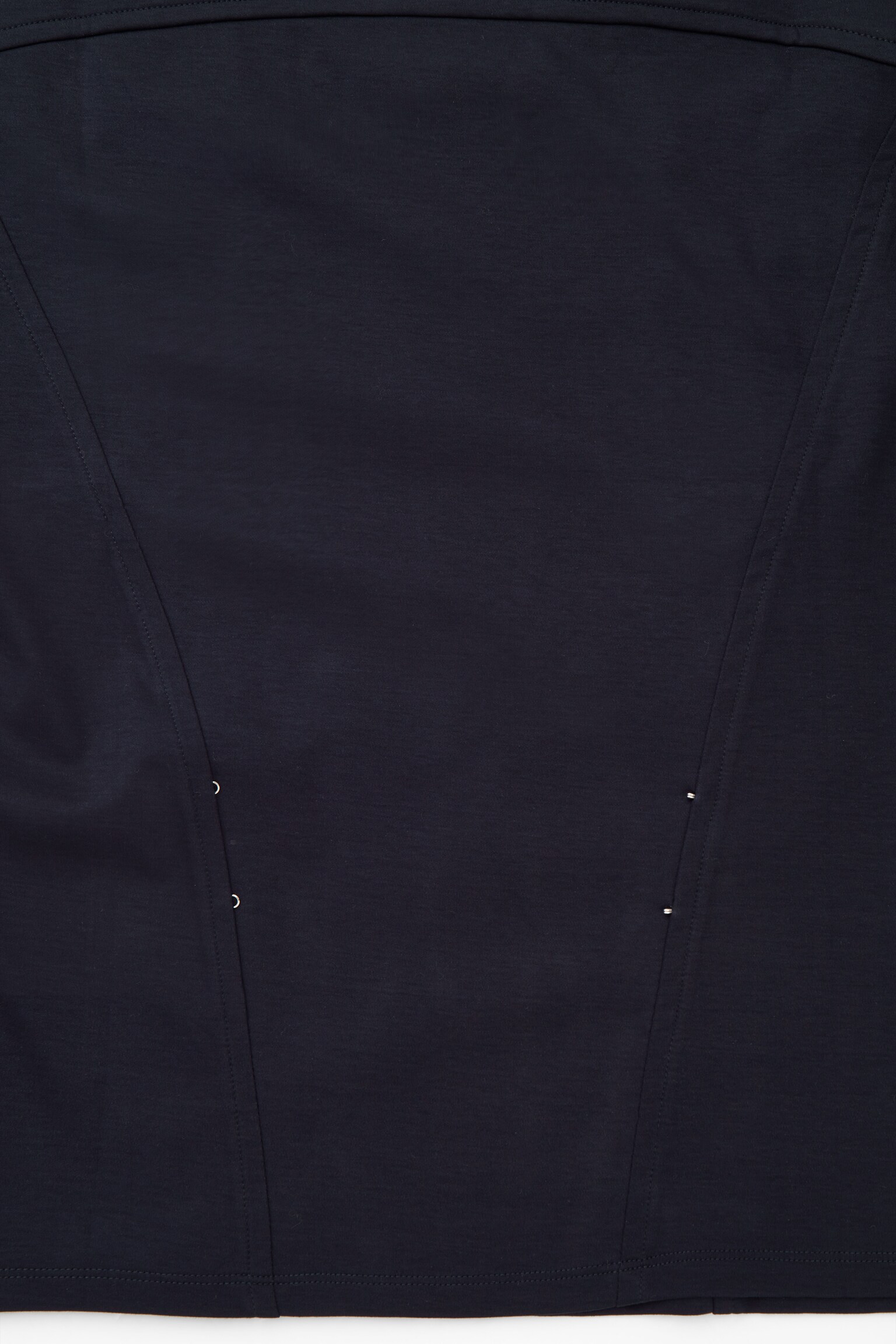 WAISTED LONG-SLEEVED TOP - NAVY - 2