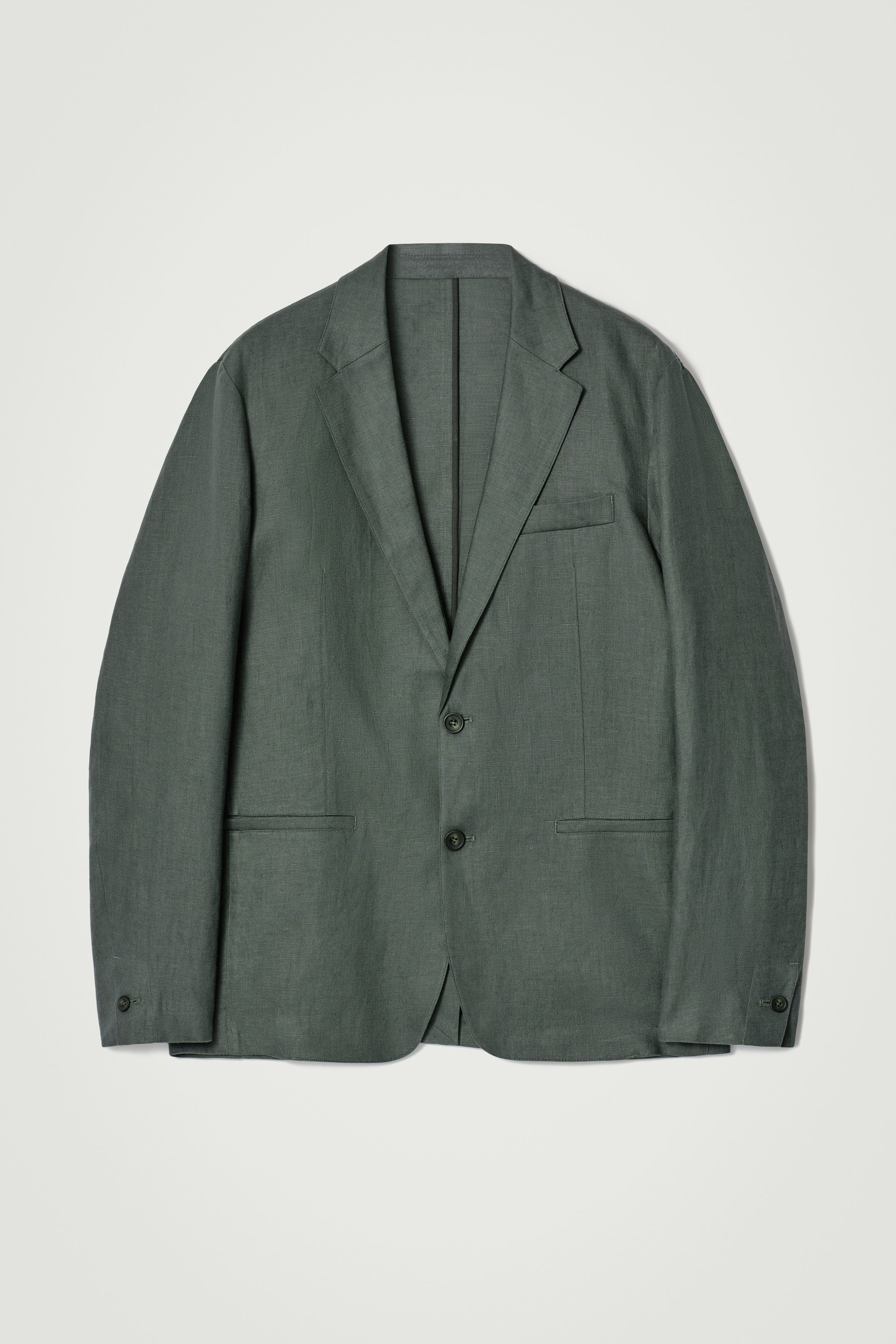 Beno グリーンジャケット Lサイズ SINGLE-BREASTED LINEN BLAZER - GREEN | COS