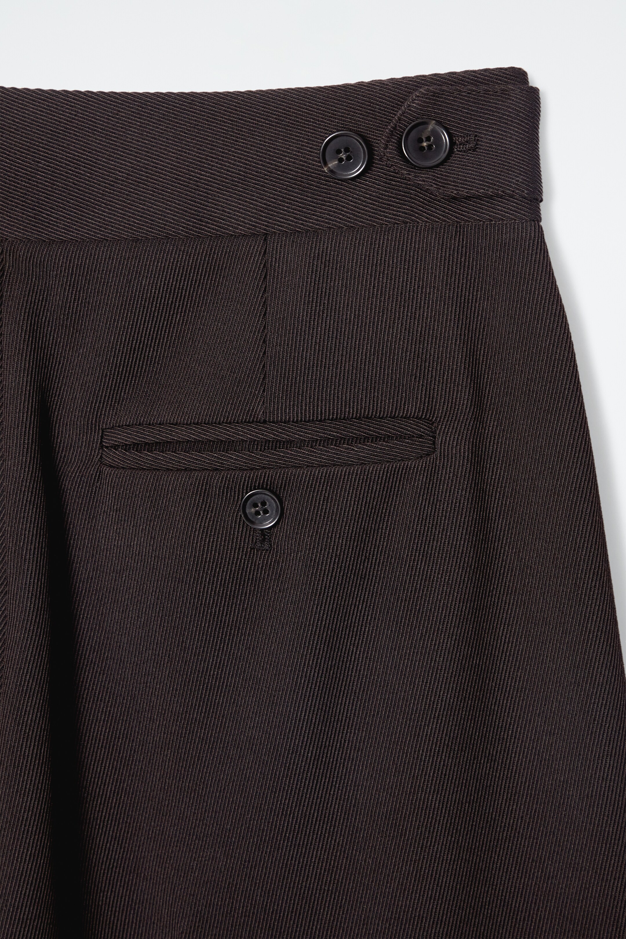 View larger image: PLEATED WOOL-BLEND TAPERED TROUSERS - DARK BROWN - Ladies | H&M GB 3