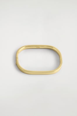 CURVED RECTANGULAR BANGLE — GOLD 2