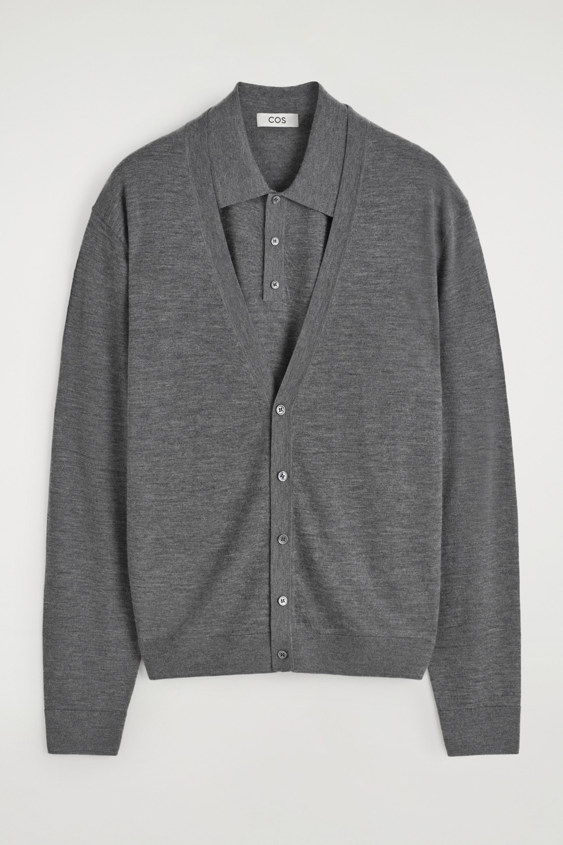 LAYERED FINE CASHMERE CARDIGAN