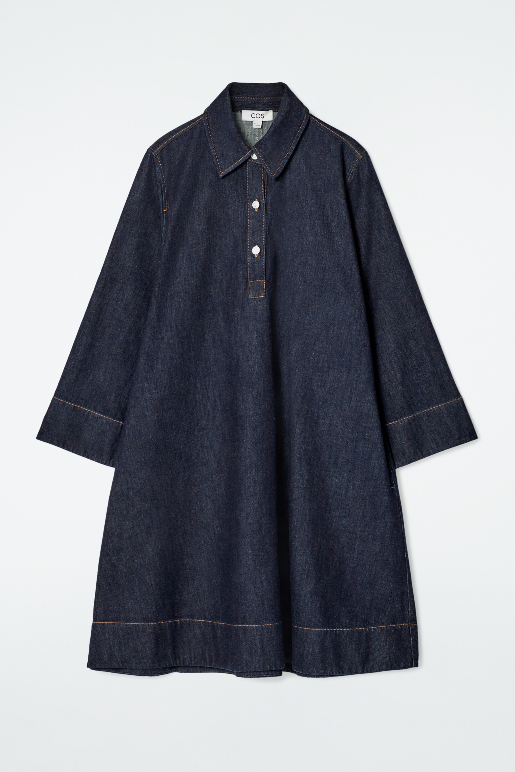 Grösseres Bild ansehen: KURZES HEMDKLEID AUS DENIM IN A-LINIE - Dunkelblau - DAMEN | H&M CH 1