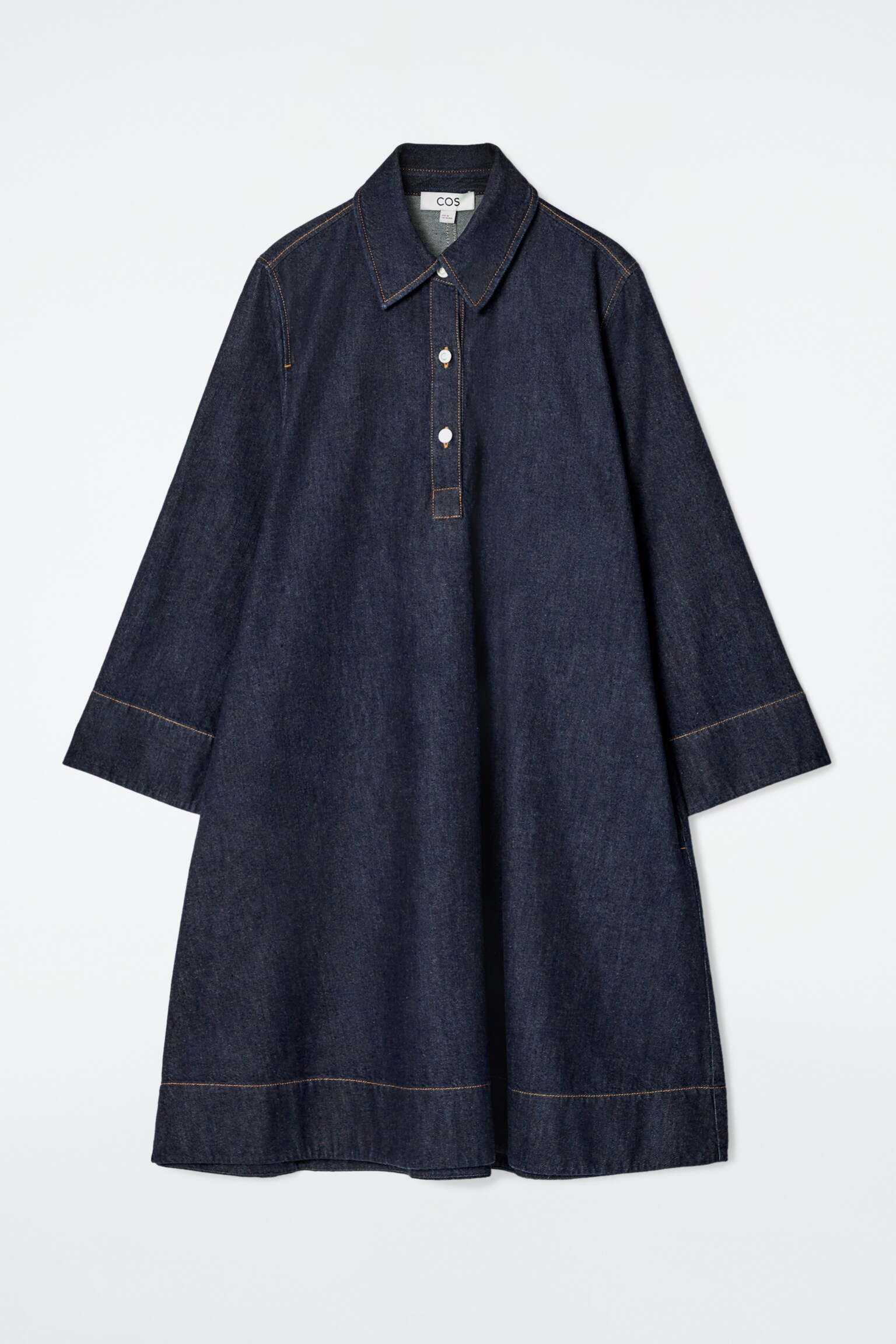 MINI CHEMISIER A TRAPEZIO IN DENIM - BLU SCURO