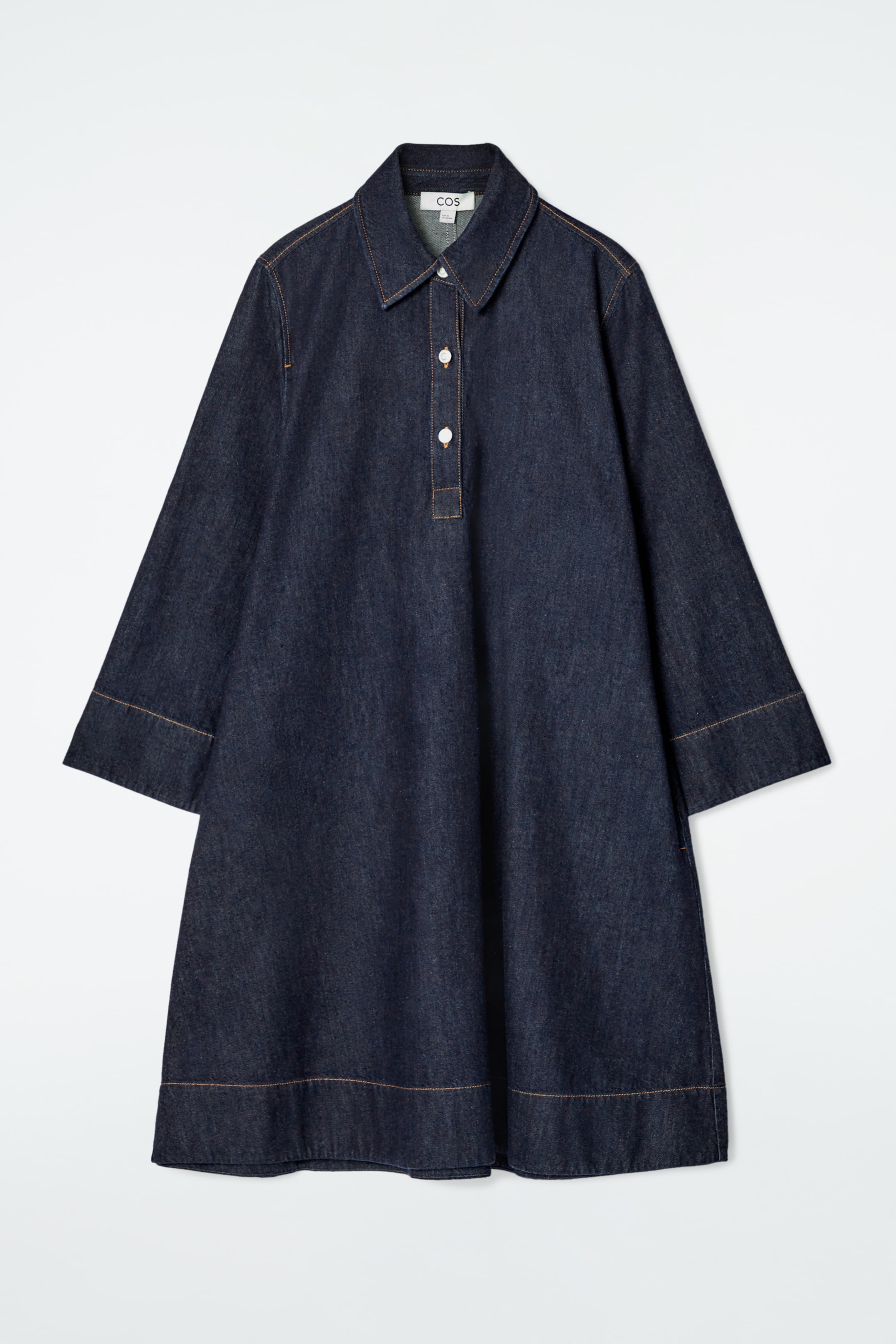 Größeres Bild ansehen: KURZES HEMDKLEID AUS DENIM IN A-LINIE - Dunkelblau - Ladies | H&M DE 1
