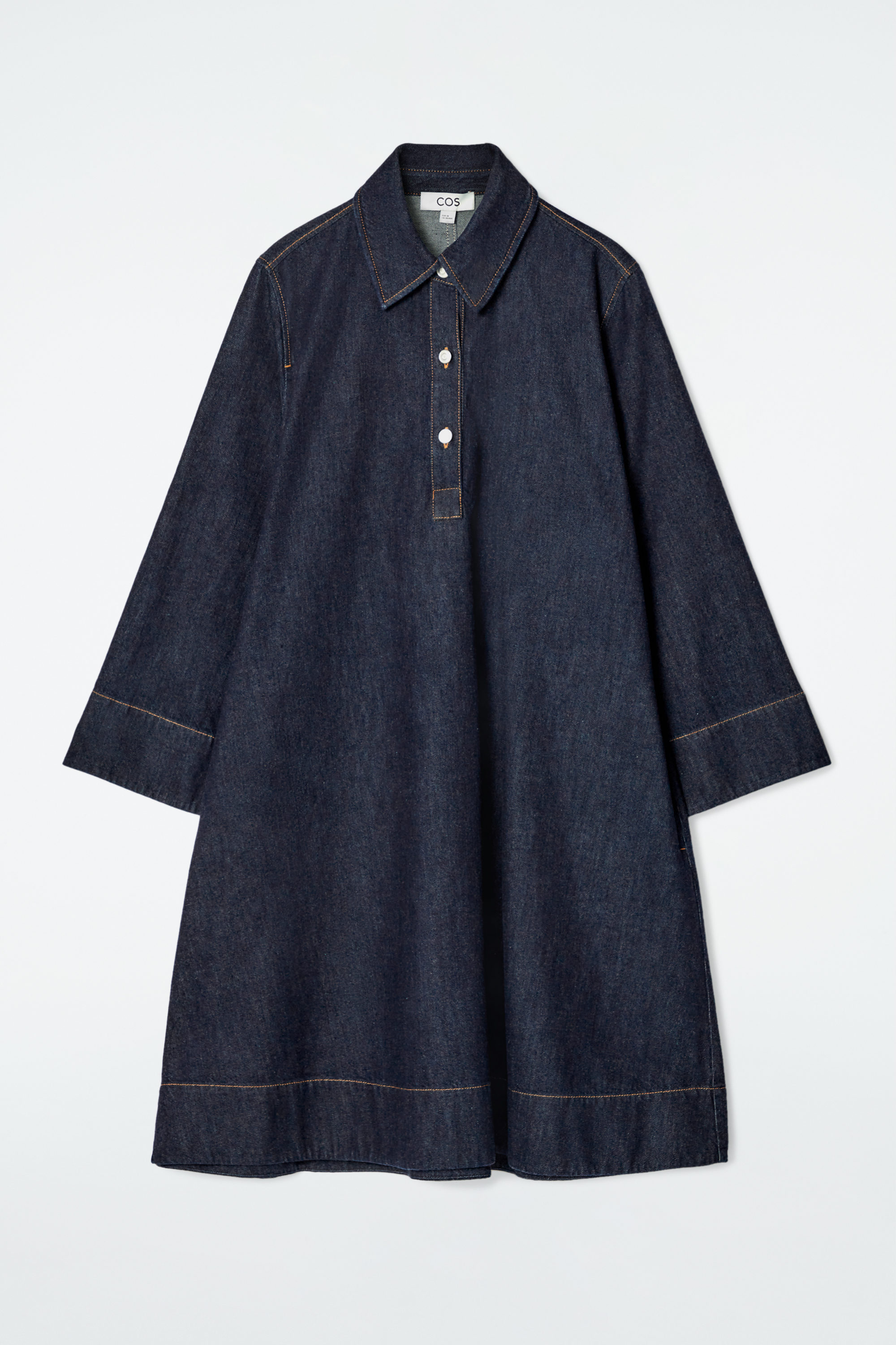 【I AM MARI】Showlet A-line denim mini one piece ROXE-TOP-RIB-WHITE-_-MINI-A-