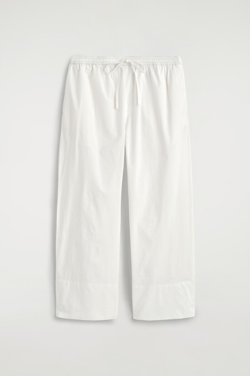 Cotton Straight-Leg Drawstring Pants