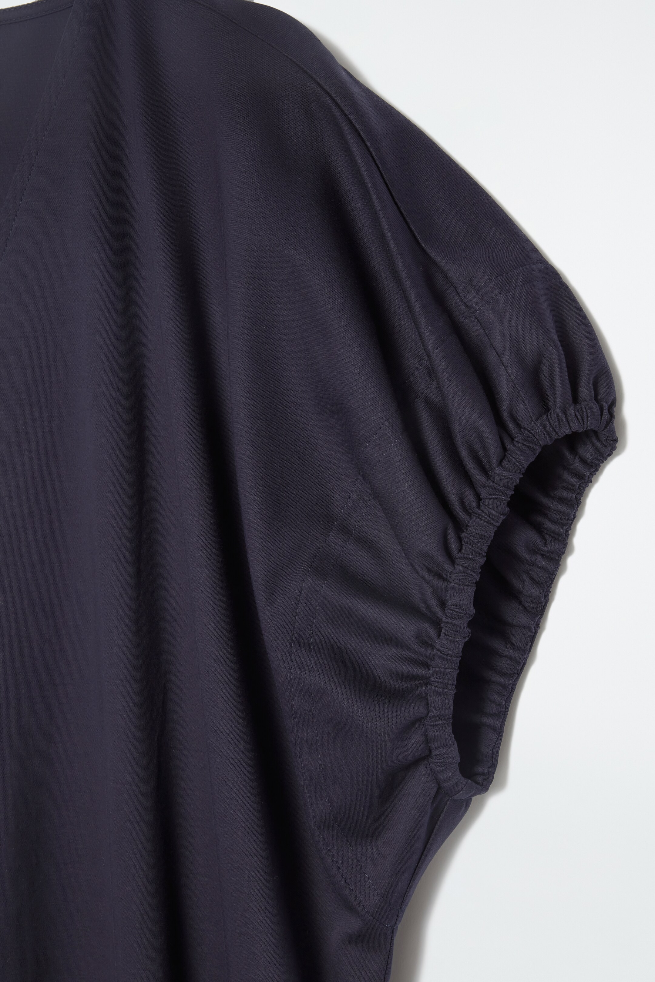 View larger image: OVERSIZED RUCHED V-NECK DRESS - NAVY - Ladies | H&M GB 2