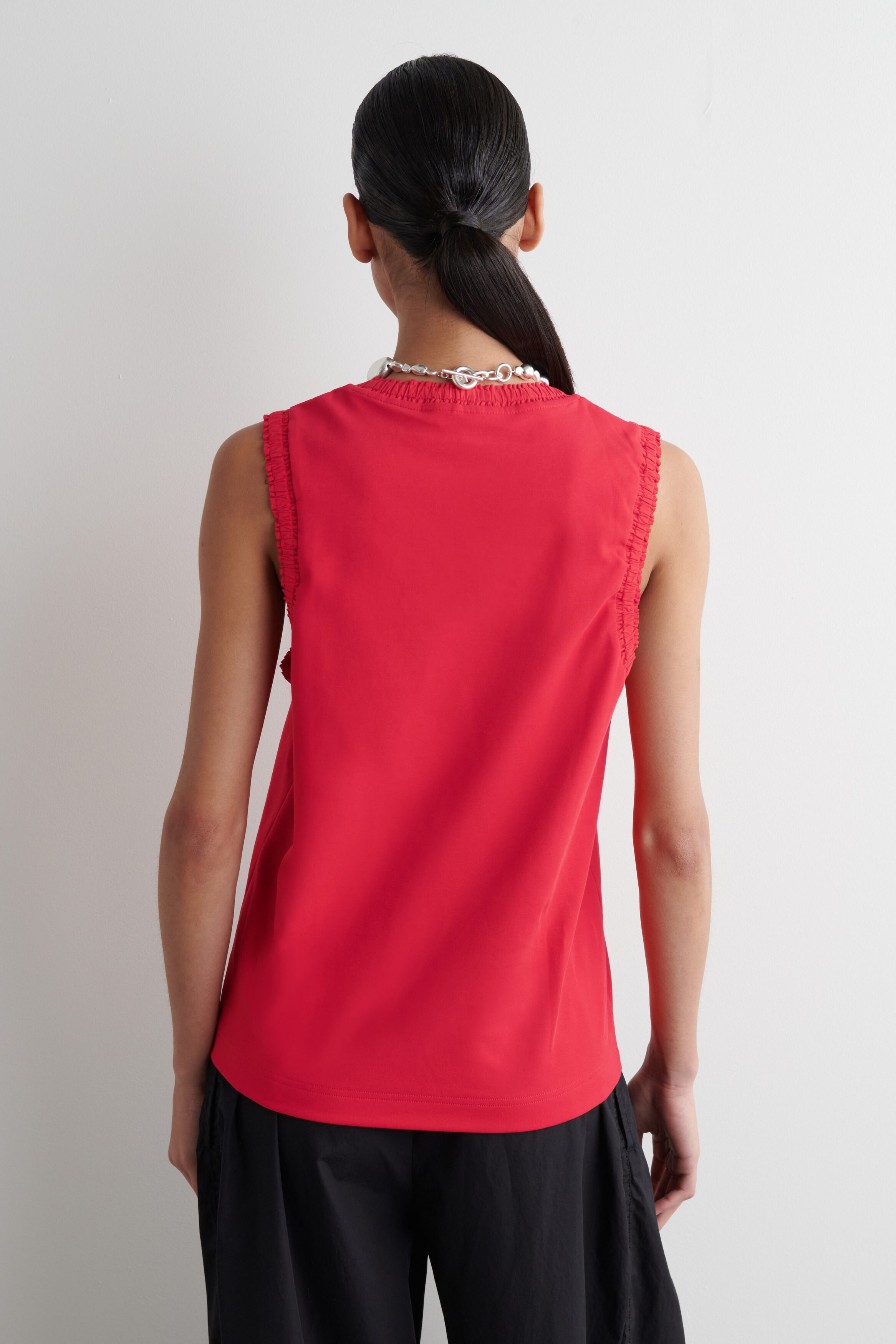 トップス HEAP layer knit tank - tea party red Sarita Knit Tank Top In Deep Red | Bardot