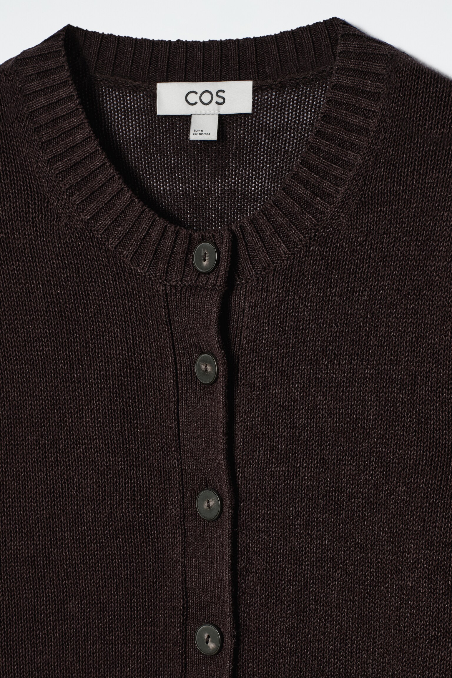 CARDIGAN EN MAILLE DE LIN - BRUN FONCÉ/IVOIRE/ROSE - 5