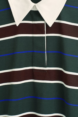 STRIPED COTTON RUGBY SHIRT — GREEN / BROWN / STRIPED 7