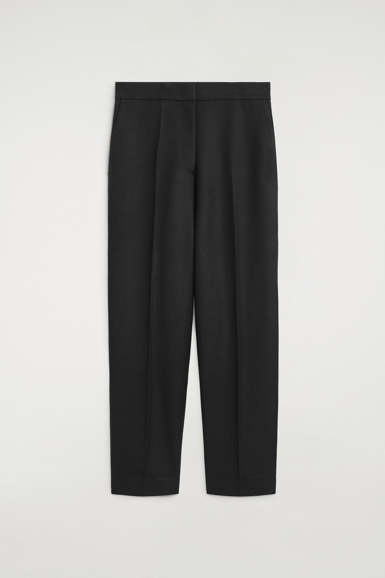 TAILORED WOOL STRAIGHT-LEG PANTS — CARBON