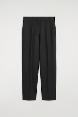 TAILORED WOOL STRAIGHT-LEG PANTS — CARBON 9