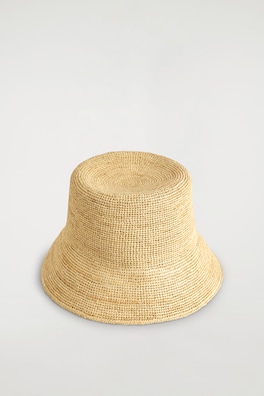 RAFFIA BUCKET HAT — BEIGE 4