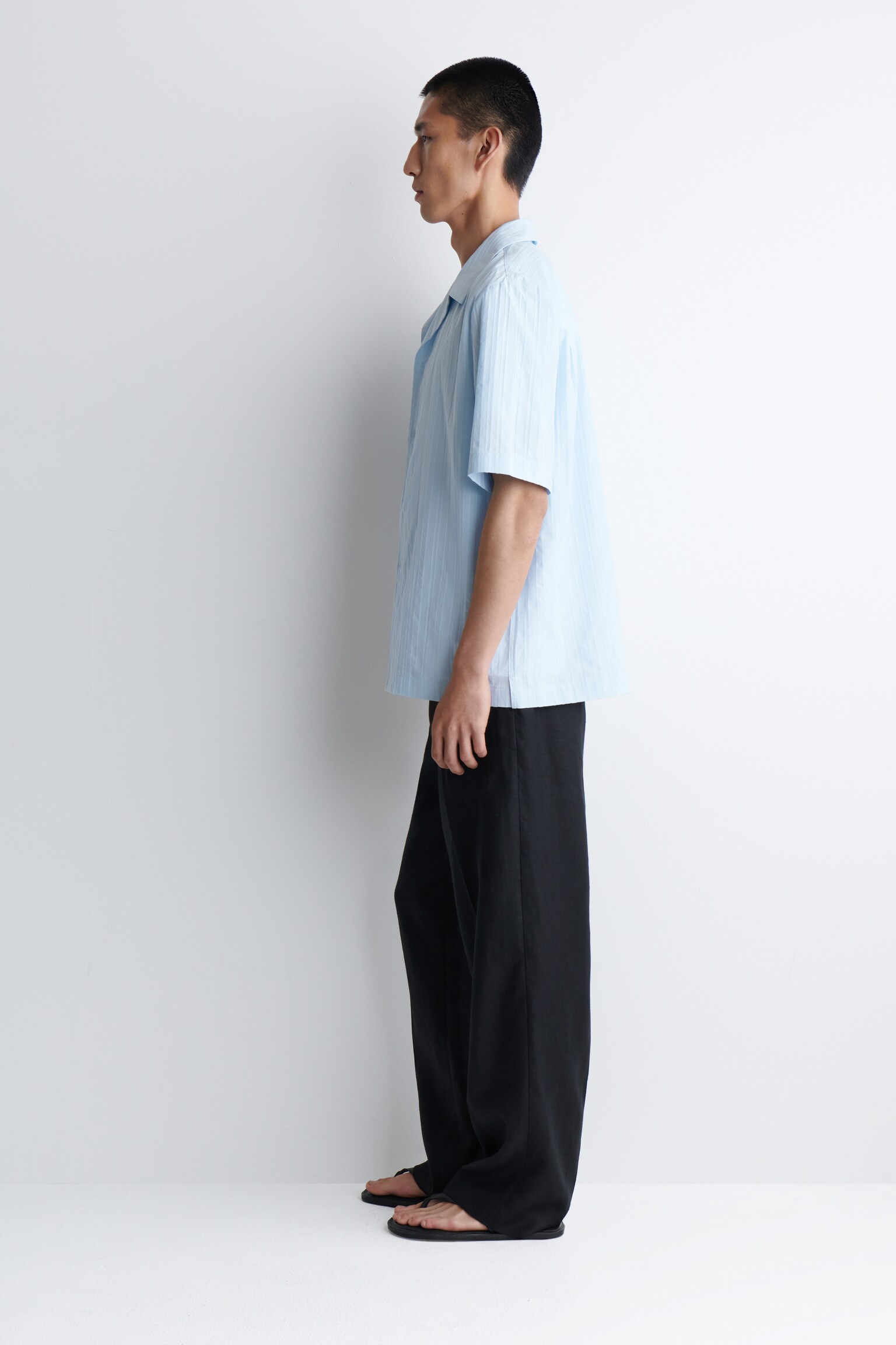 CHEMISE À COL CUBAIN - BLEU CIEL/BLANC / BLEU / RAYURES/BLEU COBALT - 7