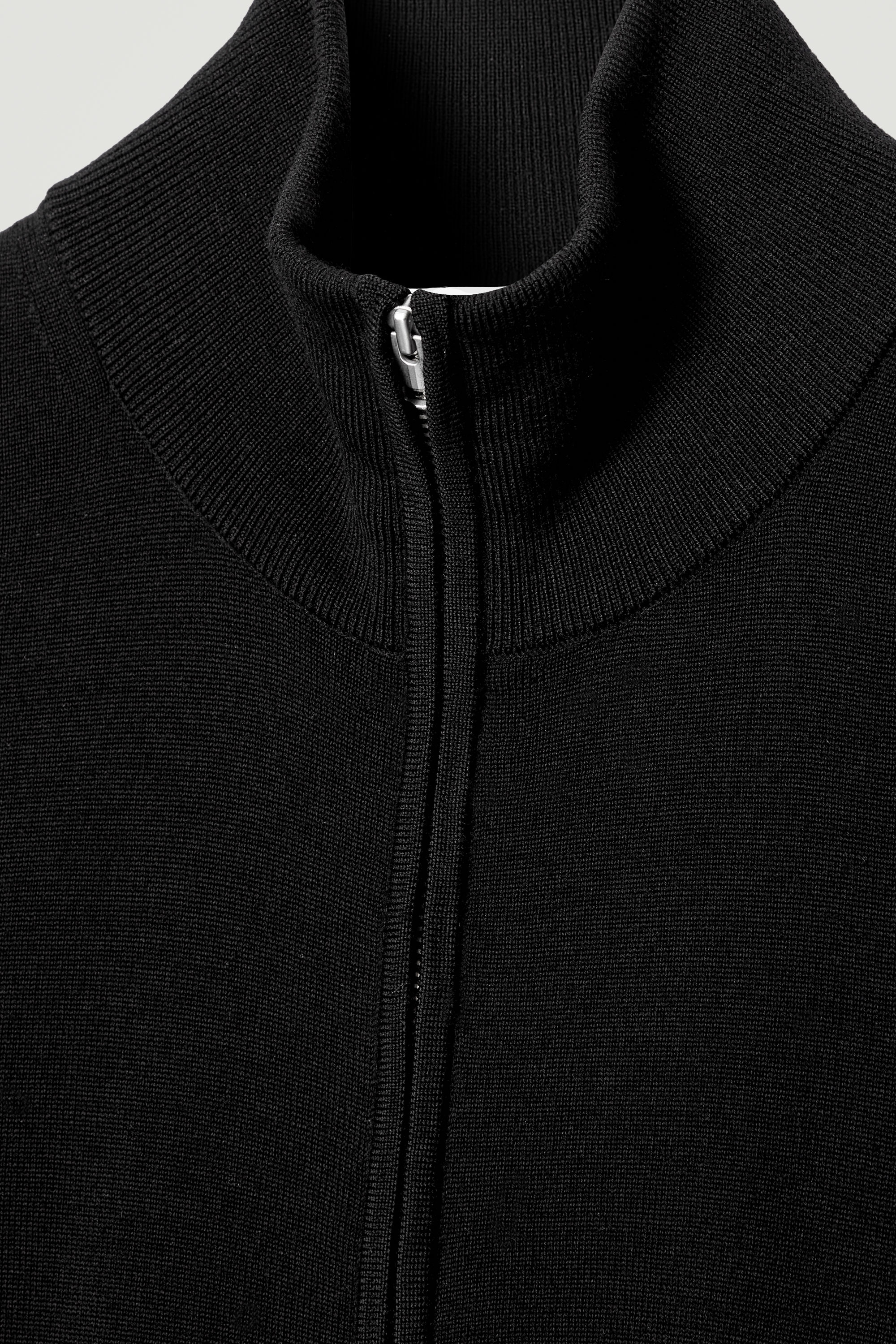 COS ファンネルネックウールドライバーズ ニット XS FUNNEL-NECK KNITTED WOOL JACKET ファンネルネックニットウール
