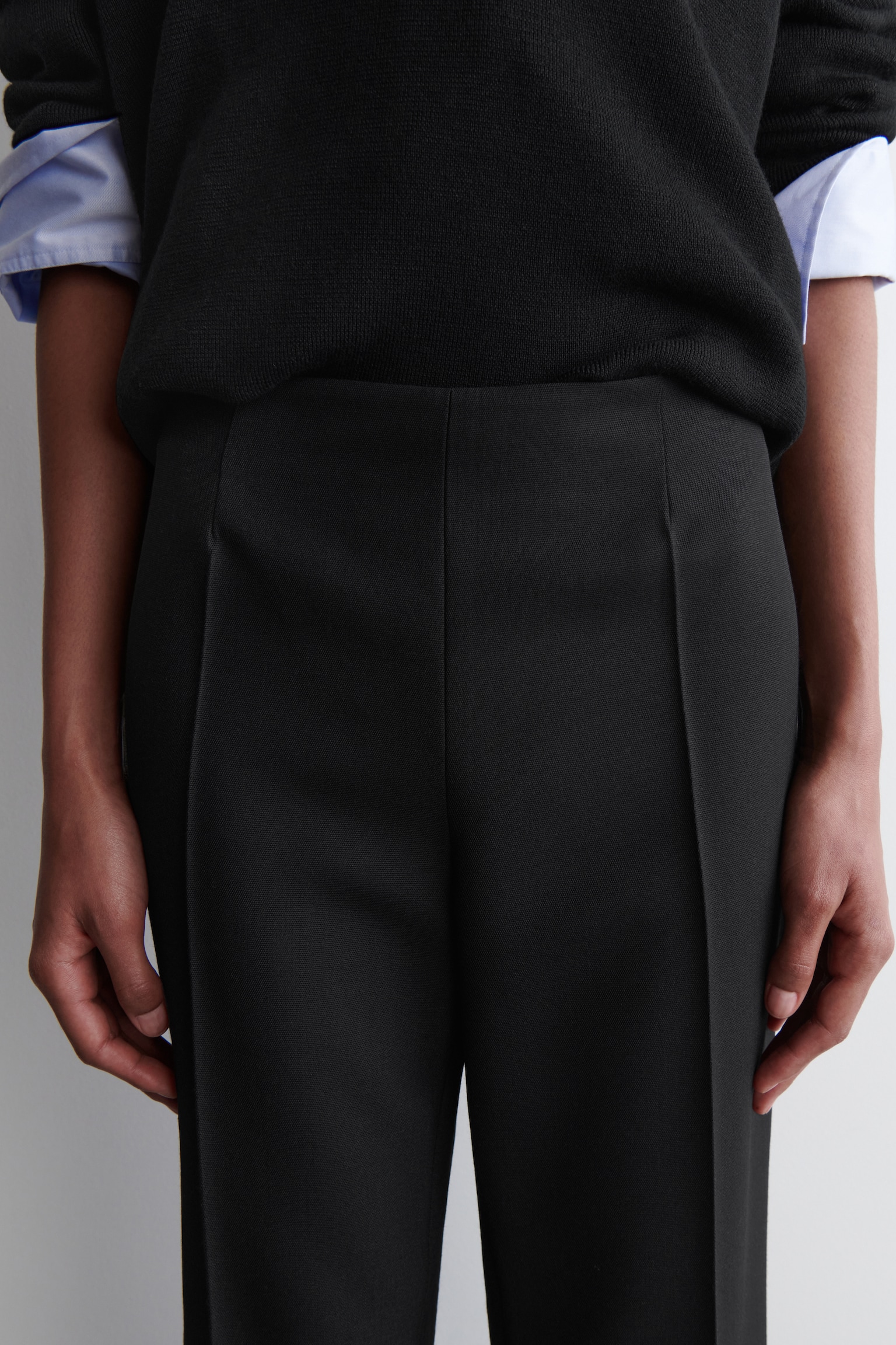 PANTALÓN FORMAL EN MEZCLA DE LANA - NEGRO - 5