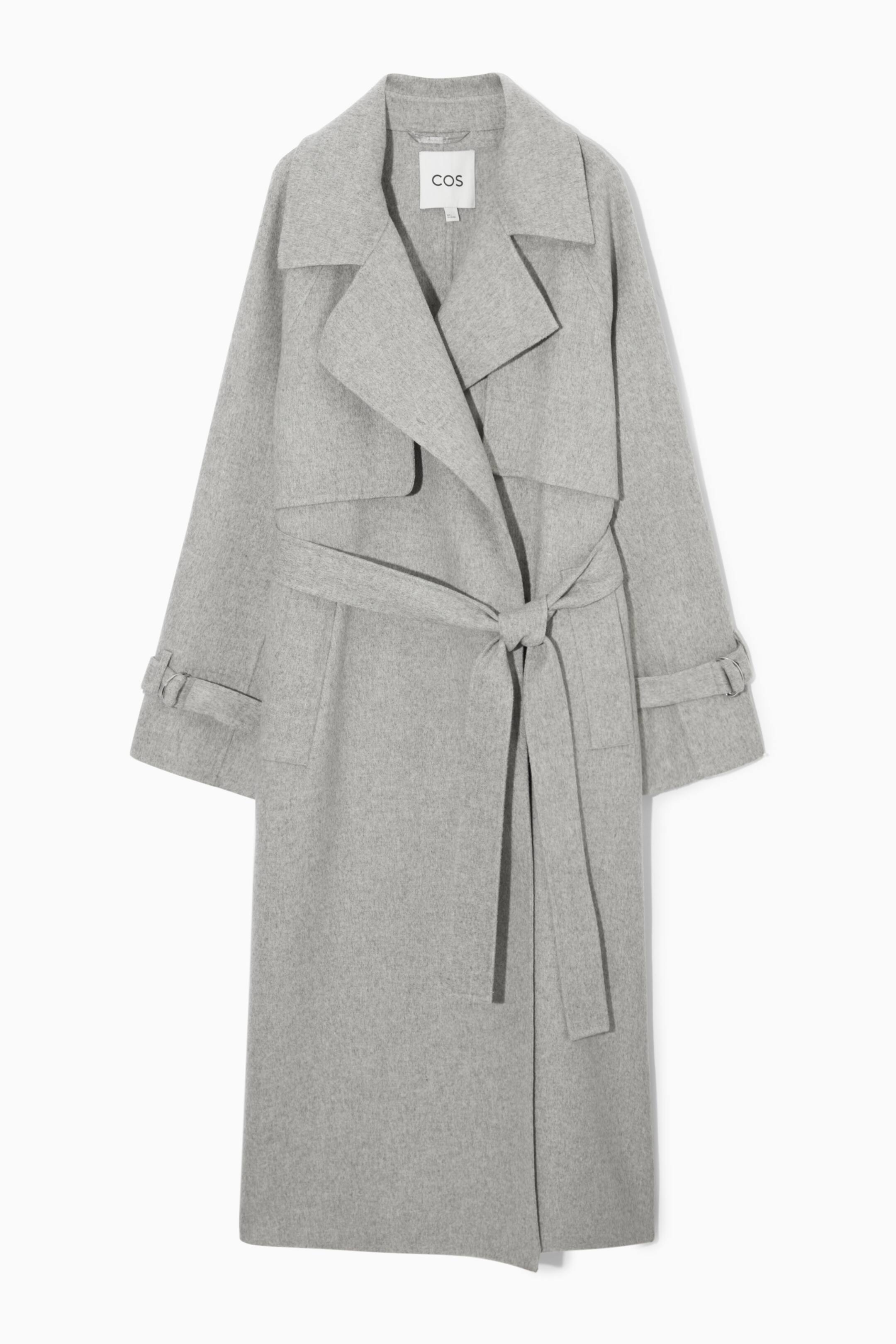Se større billede: DOUBLE-FACED WOOL TRENCH COAT - LIGHT GREY - DAME | H&M DK 1