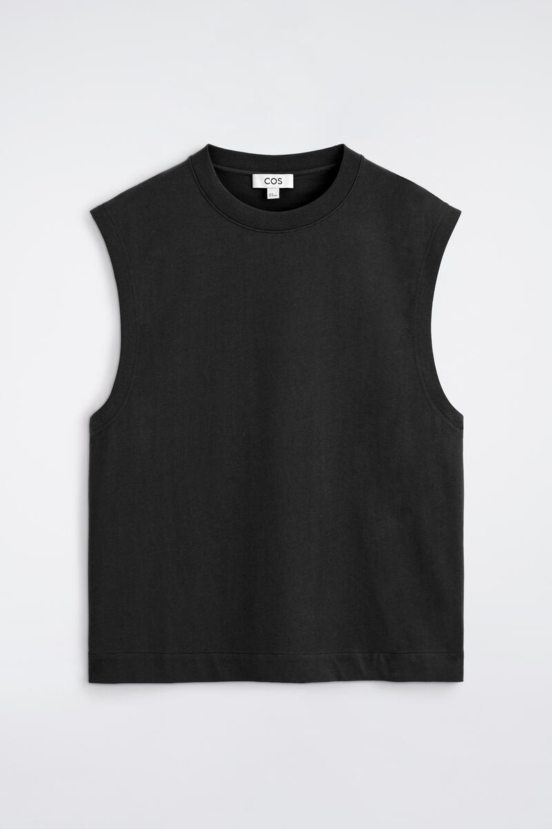 Relaxed Cotton-Crepe Tank Top