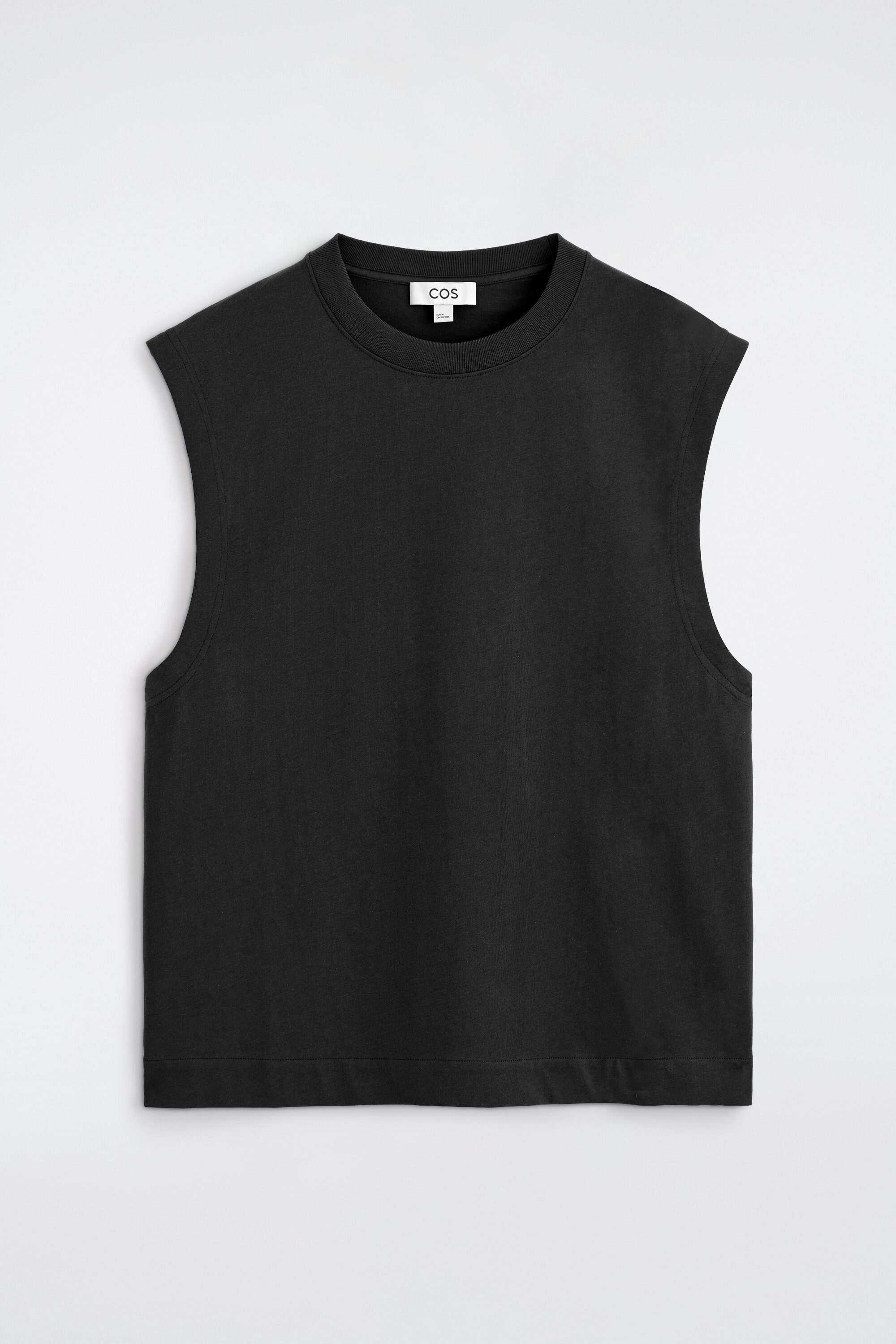 RELAXED COTTON-CREPE TANK TOP - BLACK | COS US